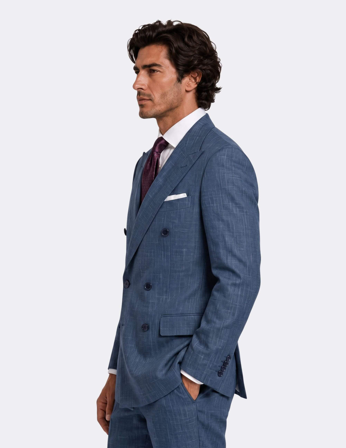 The Bellagio Blue Check Double-Breasted Suit - Samir Bachkami