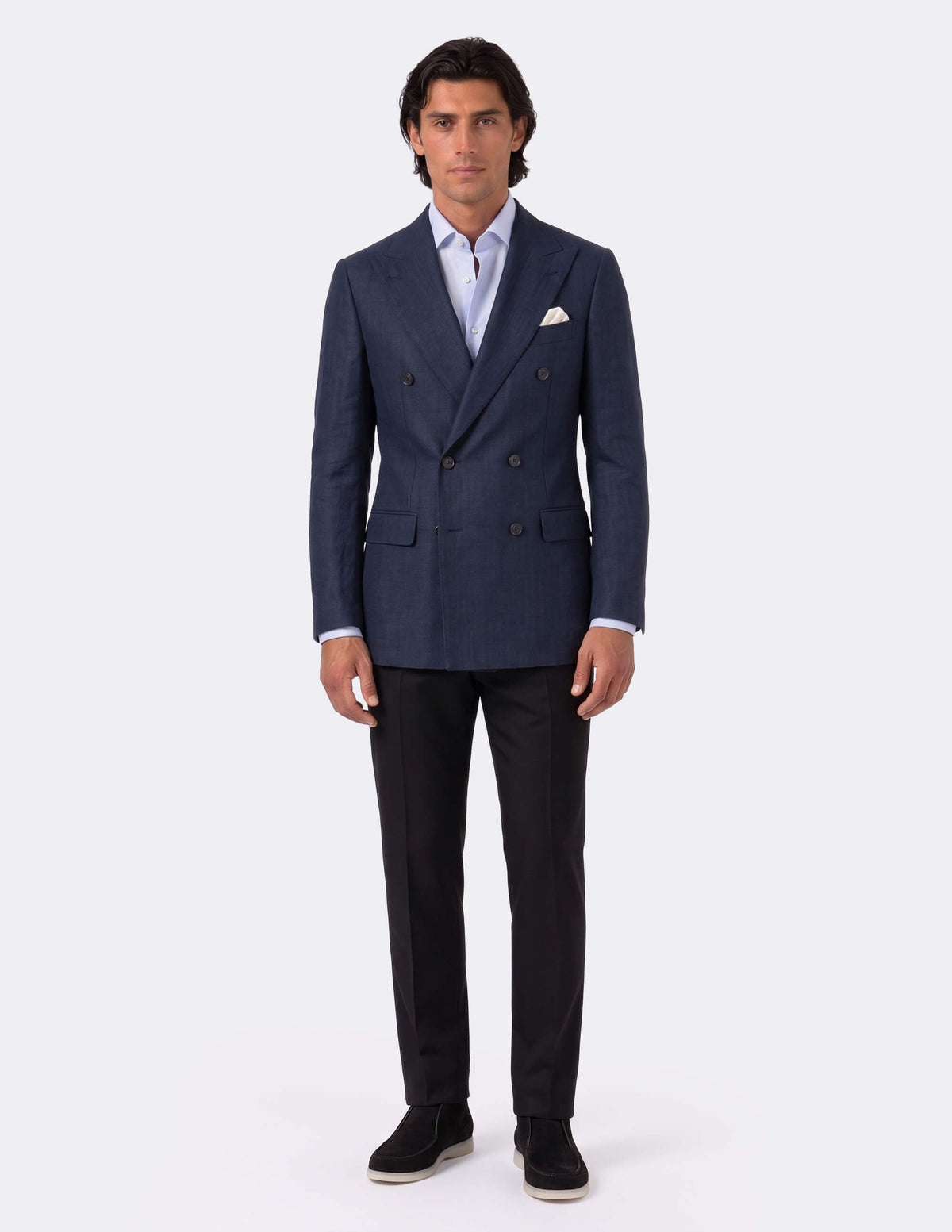 The Blu Ombra Double-Breasted Jacket - Samir Bachkami
