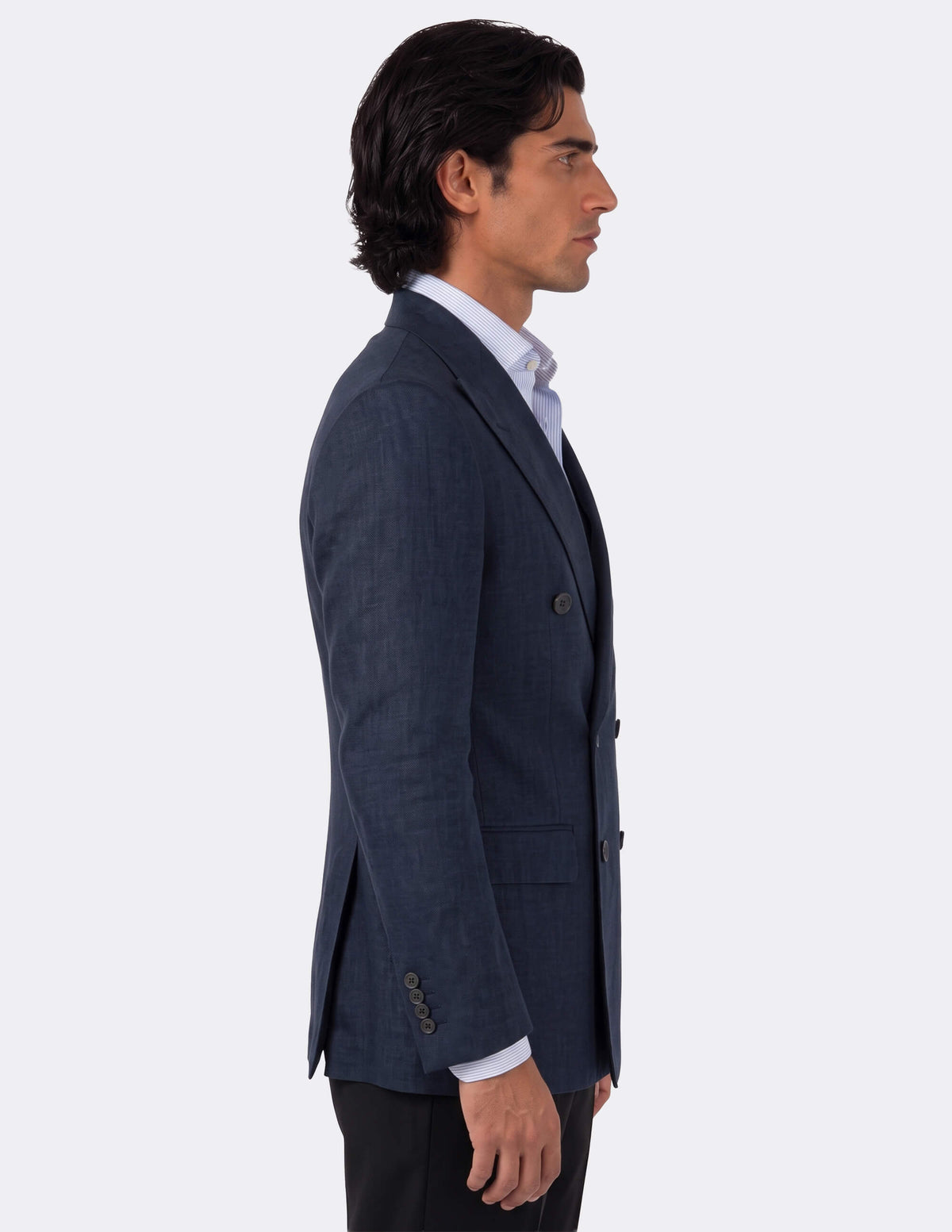 The Blu Ombra Double-Breasted Jacket - Samir Bachkami