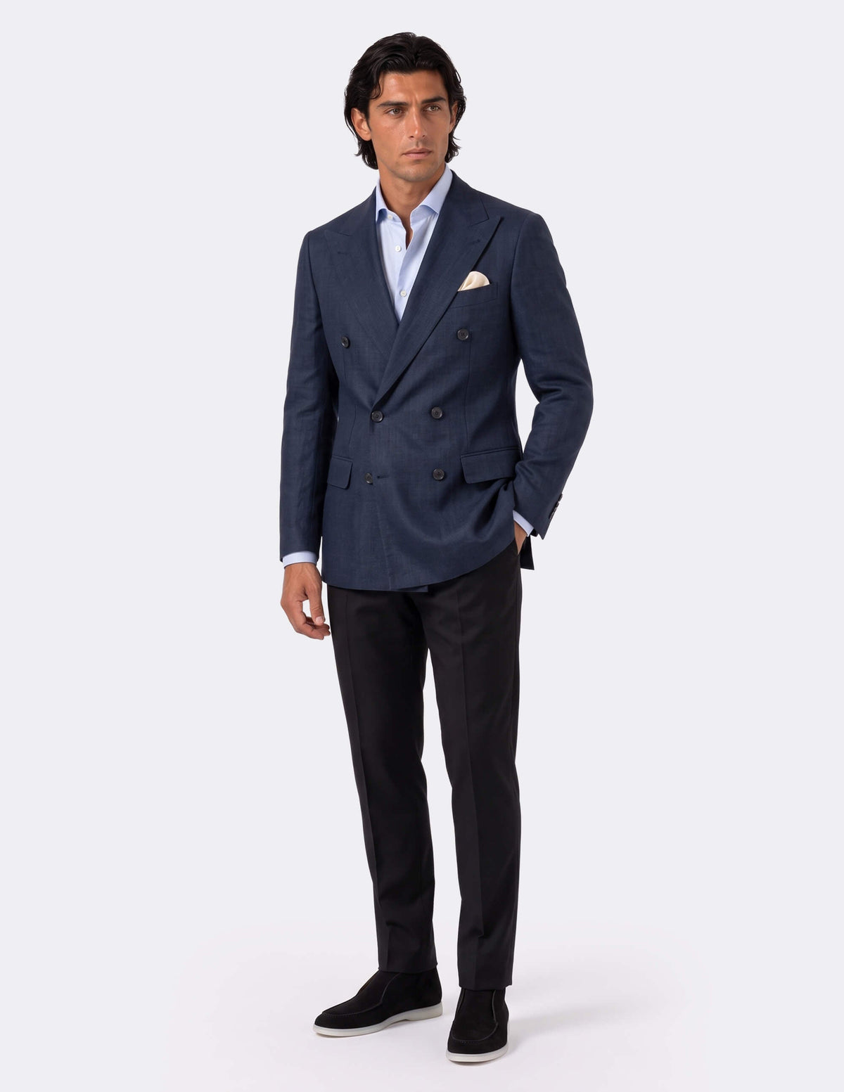 The Blu Ombra Double-Breasted Jacket - Samir Bachkami