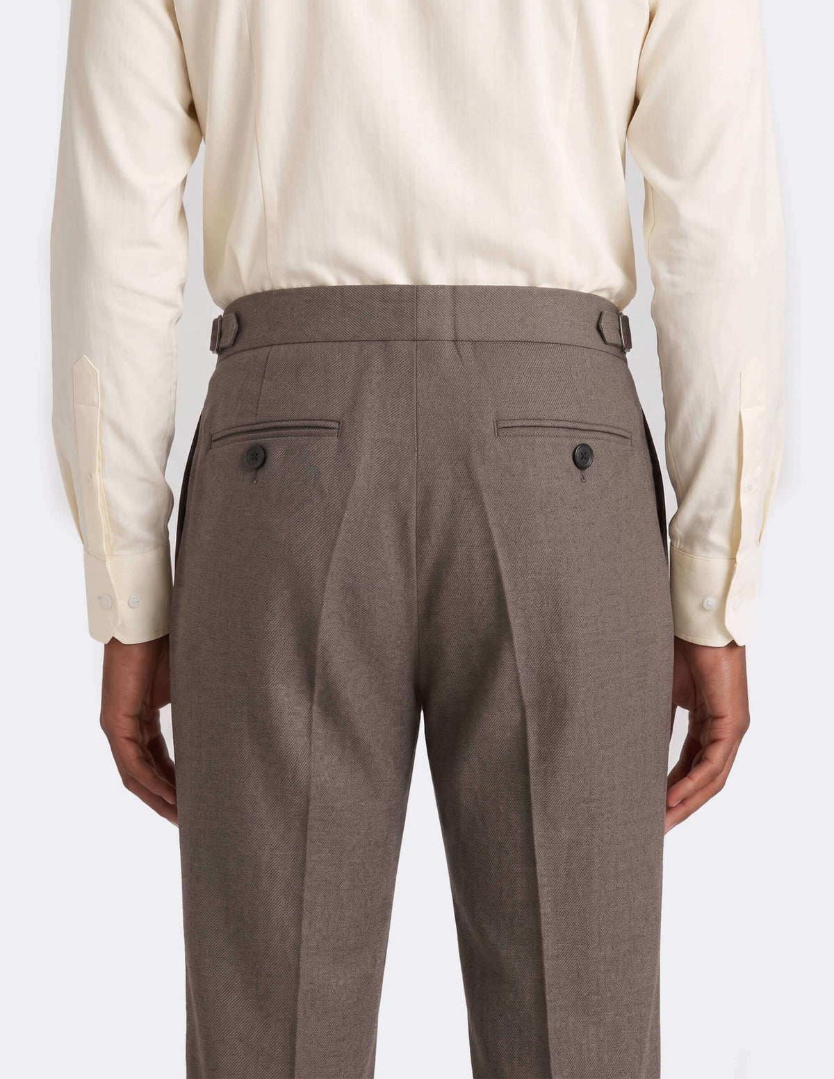 The Brumaro Taupe Wide-Leg Trousers - Samir Bachkami