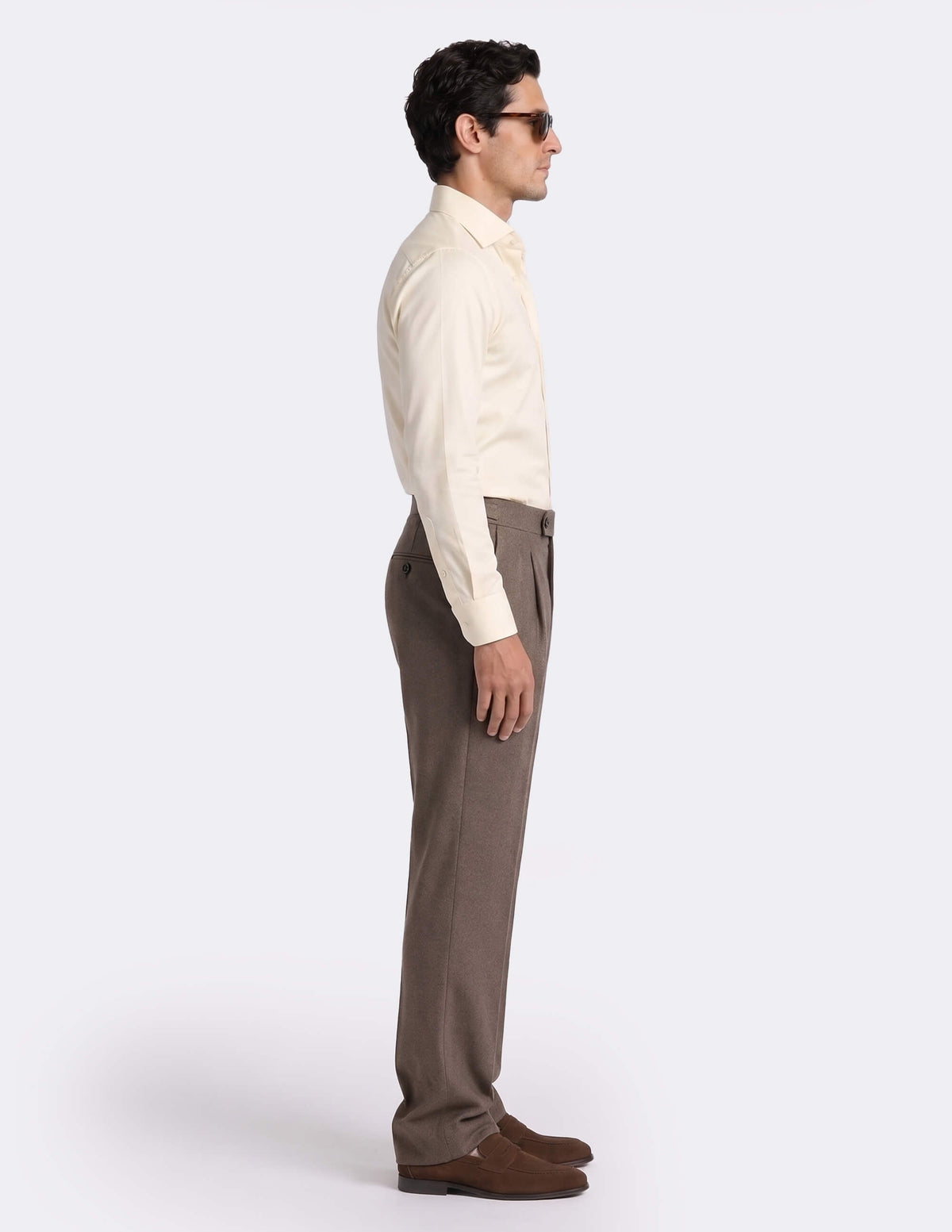 The Brumaro Taupe Wide-Leg Trousers - Samir Bachkami