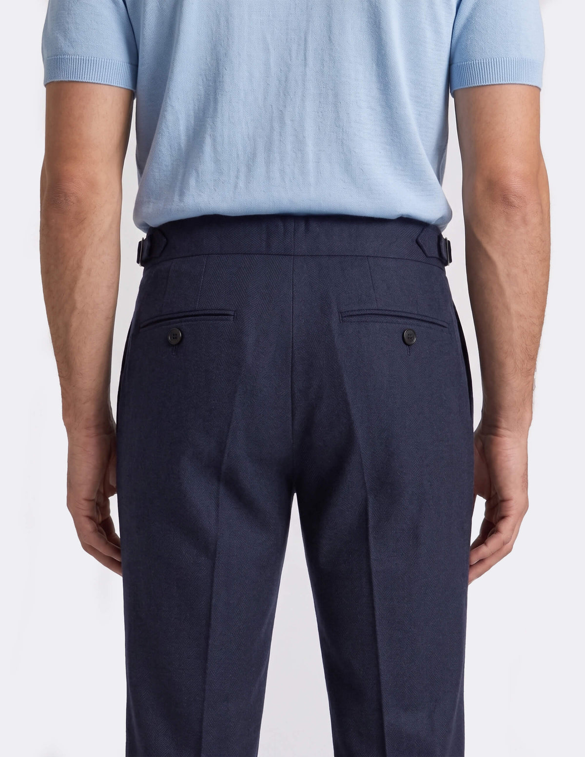 The Calvesso Navy Wide-Leg Trousers - Samir Bachkami
