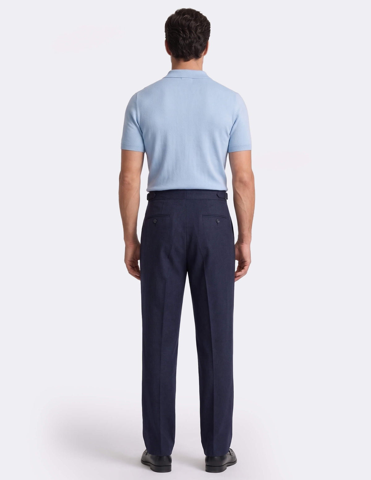 The Calvesso Navy Wide-Leg Trousers - Samir Bachkami