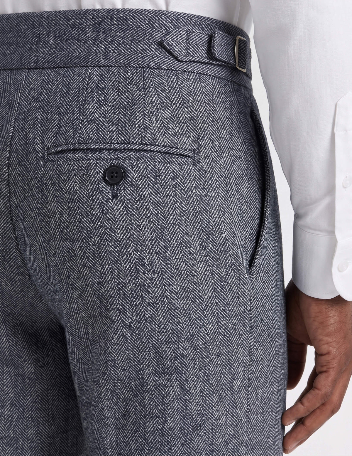 The Cevrino Grey Herringbone Trousers - Samir Bachkami