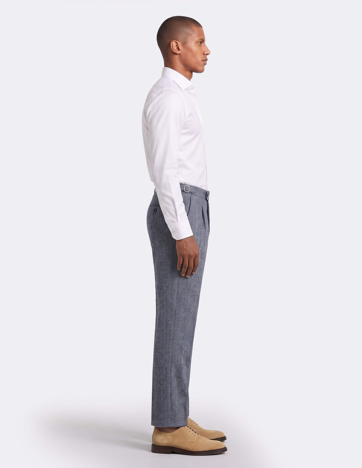 The Cevrino Grey Herringbone Trousers - Samir Bachkami