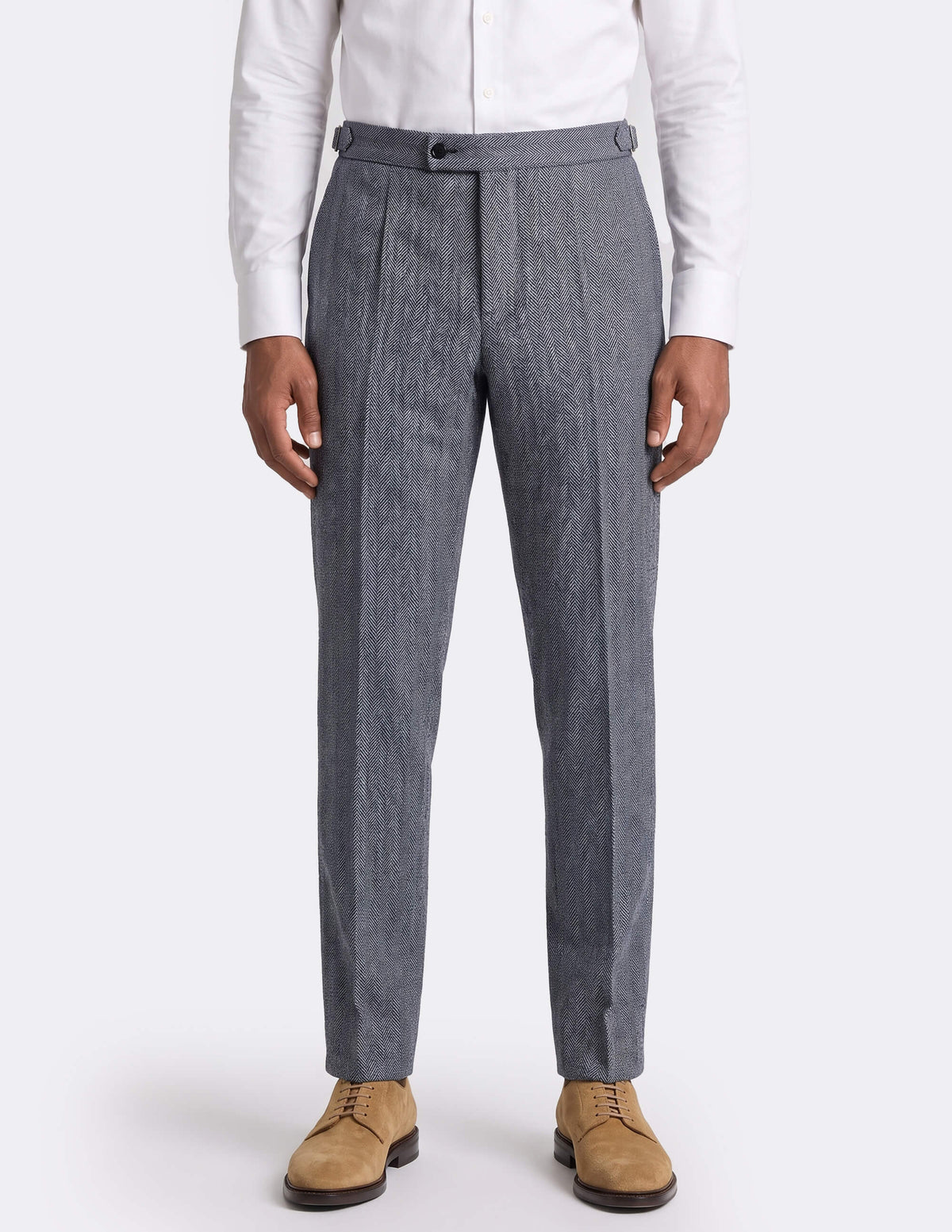 The Cevrino Grey Herringbone Trousers - Samir Bachkami