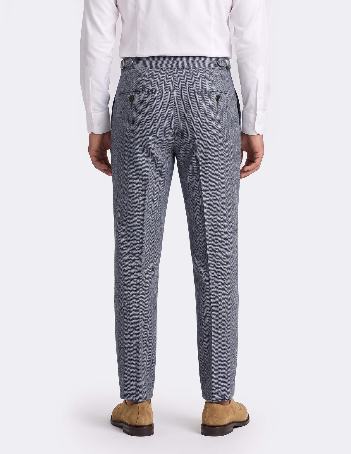 The Cevrino Grey Herringbone Trousers - Samir Bachkami