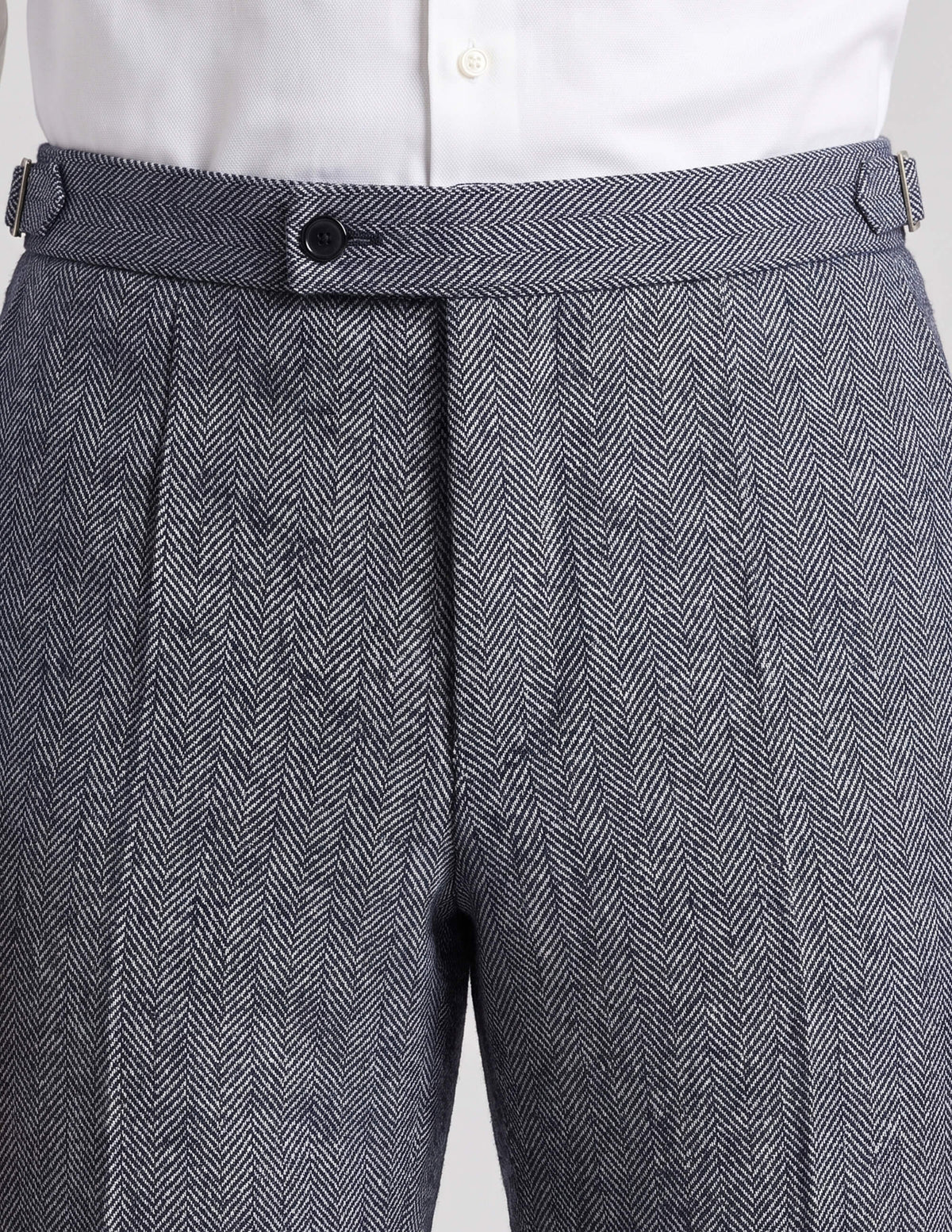 The Cevrino Grey Herringbone Trousers - Samir Bachkami