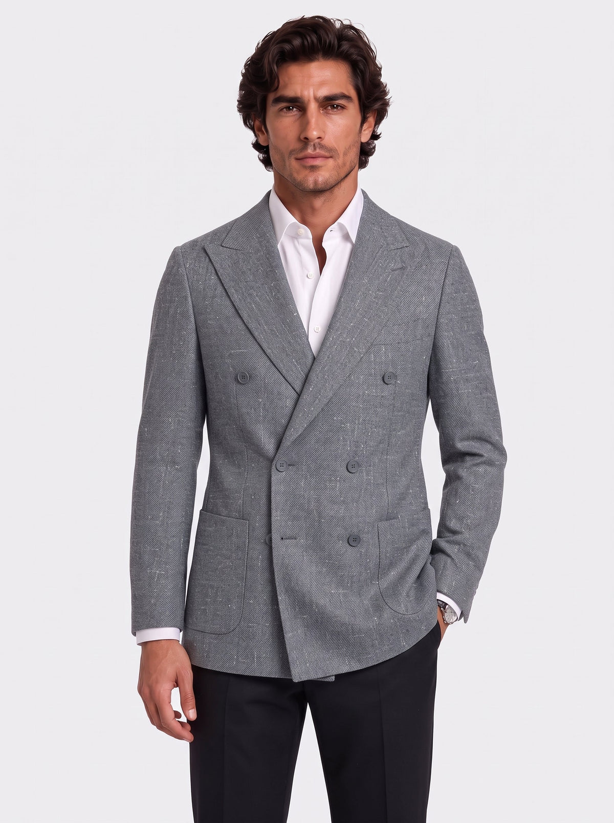 The Dolomiti Grey Double-Breasted Jacket - Samir Bachkami