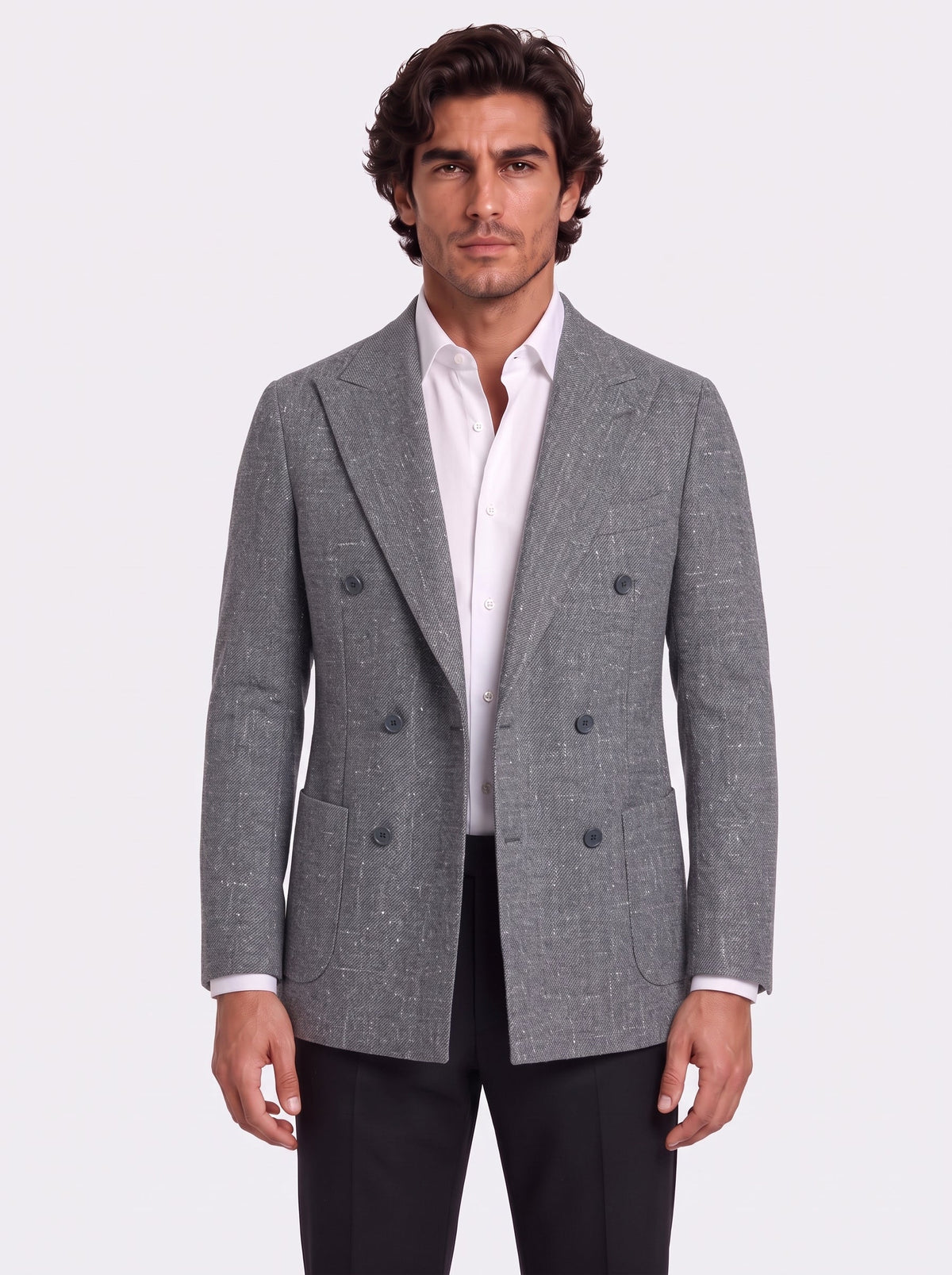 The Dolomiti Grey Double-Breasted Jacket - Samir Bachkami