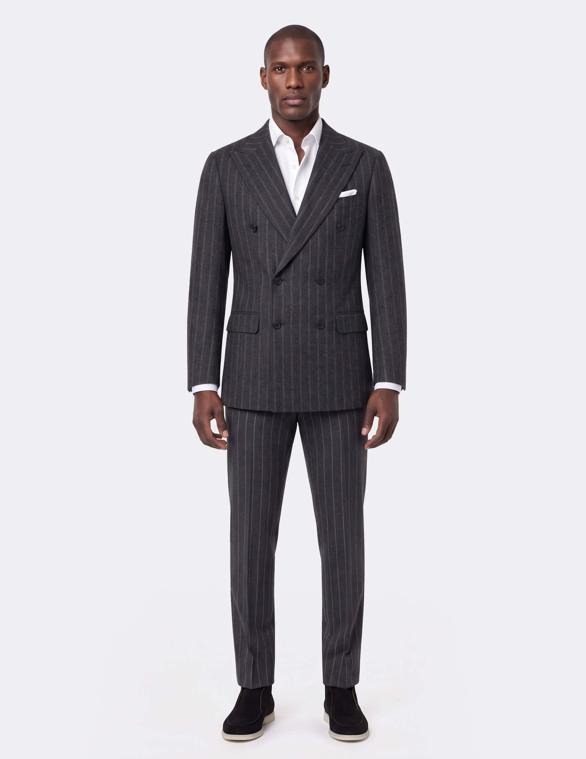 The Dresano Charcoal Double-Breasted Suit - Samir Bachkami
