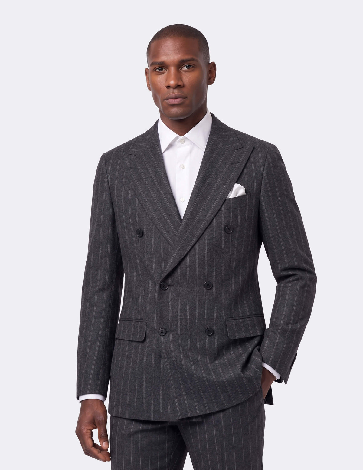 The Dresano Charcoal Double-Breasted Suit - Samir Bachkami