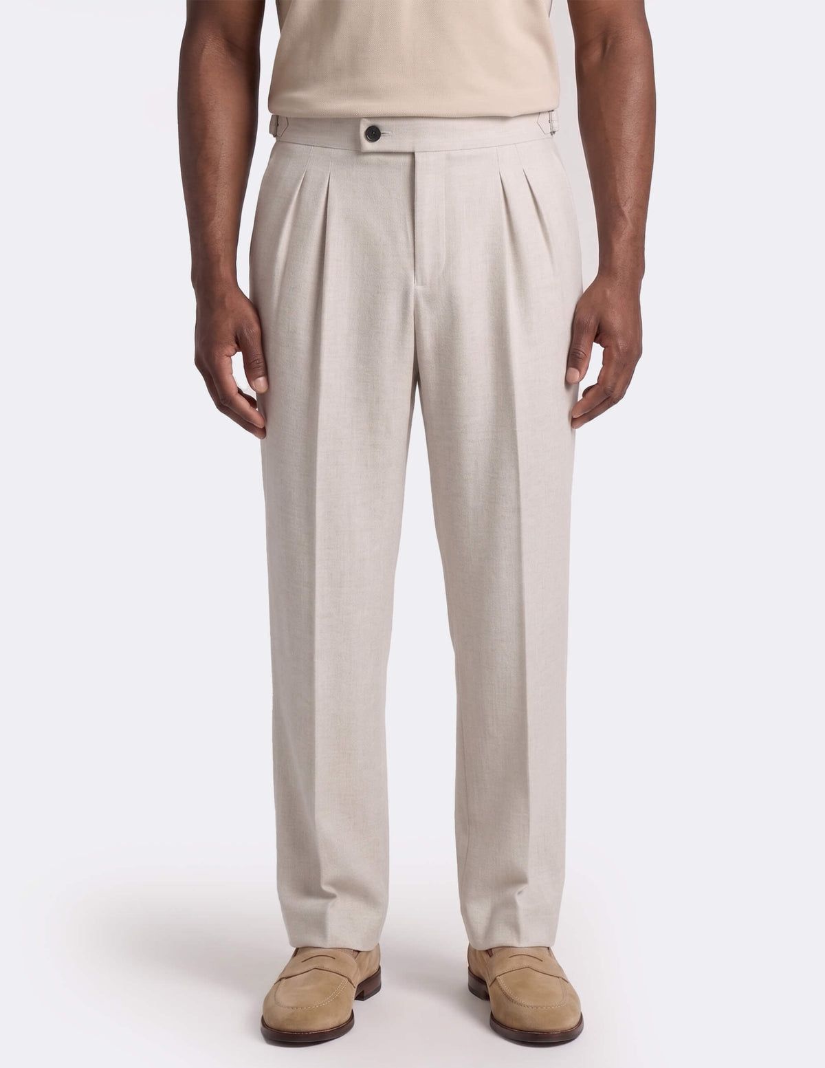 The Elarno Ivory Wide-Leg Trousers - Samir Bachkami
