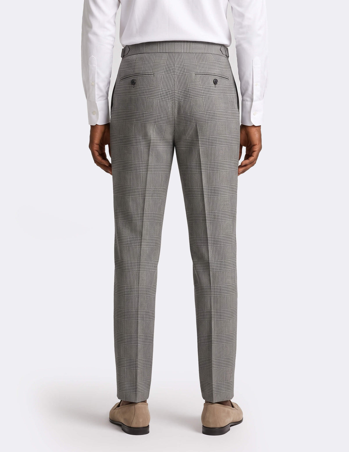 The Fervano Taupe Check Trousers - Samir Bachkami