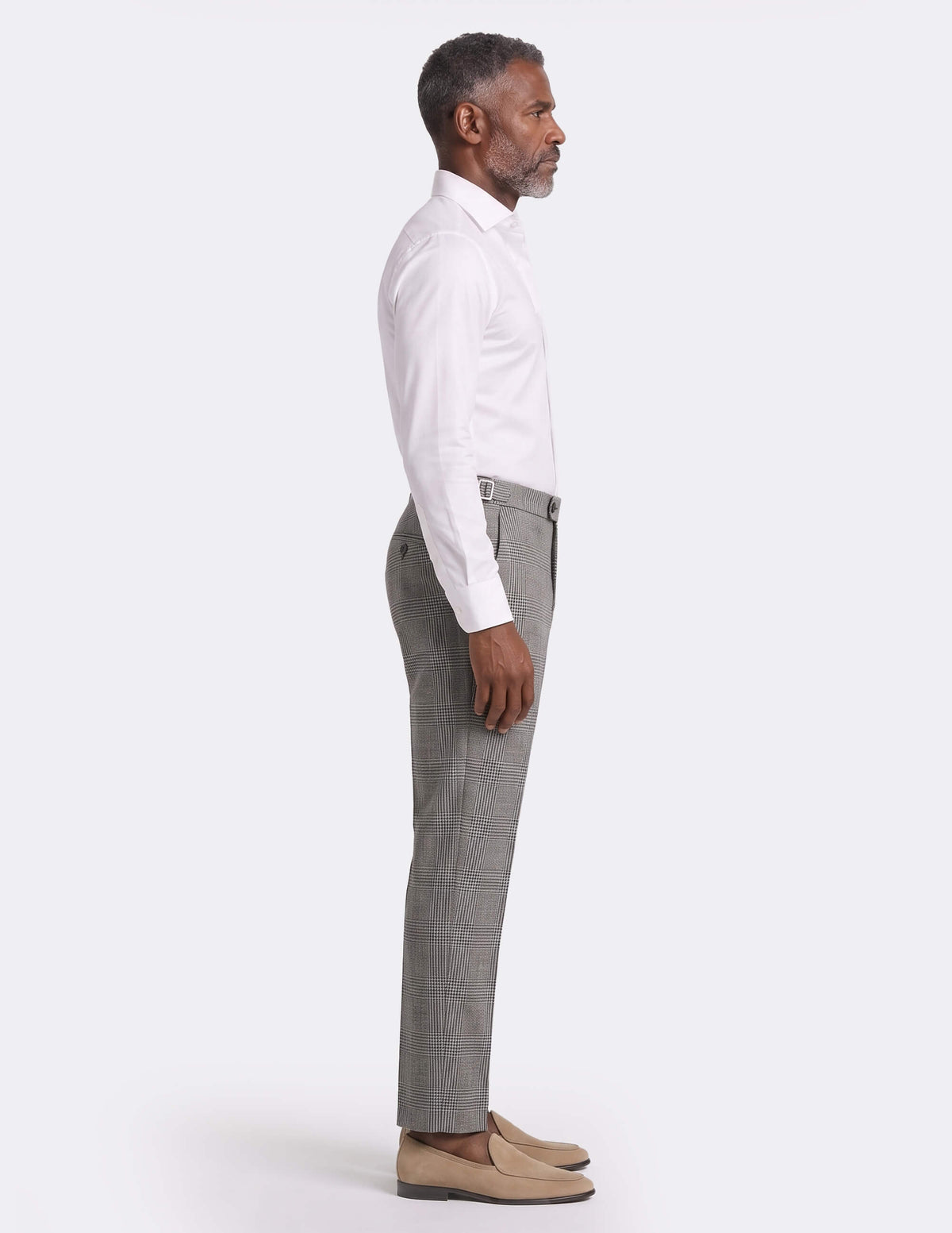 The Fervano Taupe Check Trousers - Samir Bachkami