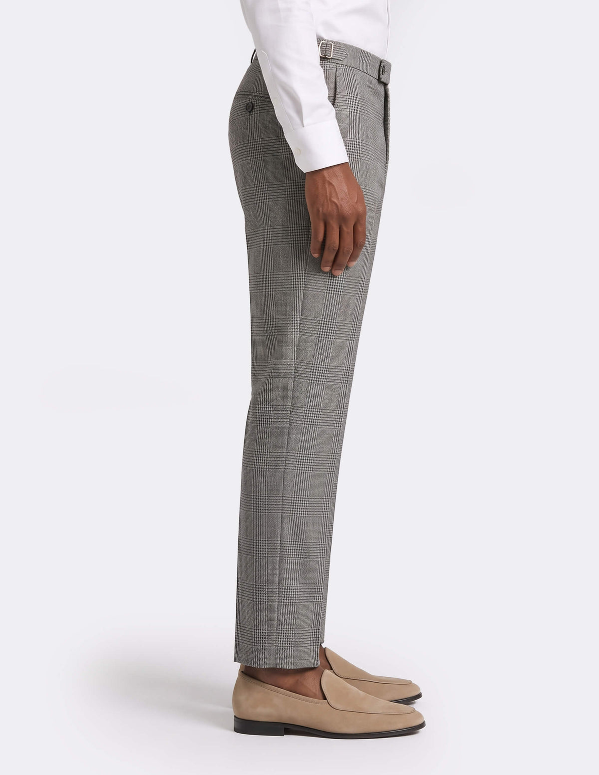 The Fervano Taupe Check Trousers - Samir Bachkami
