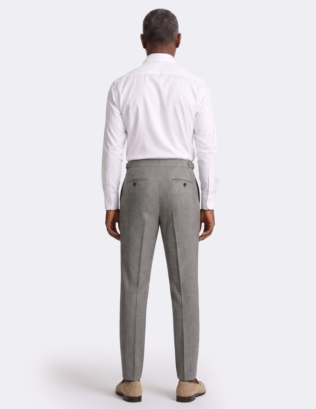 The Fervano Taupe Check Trousers - Samir Bachkami