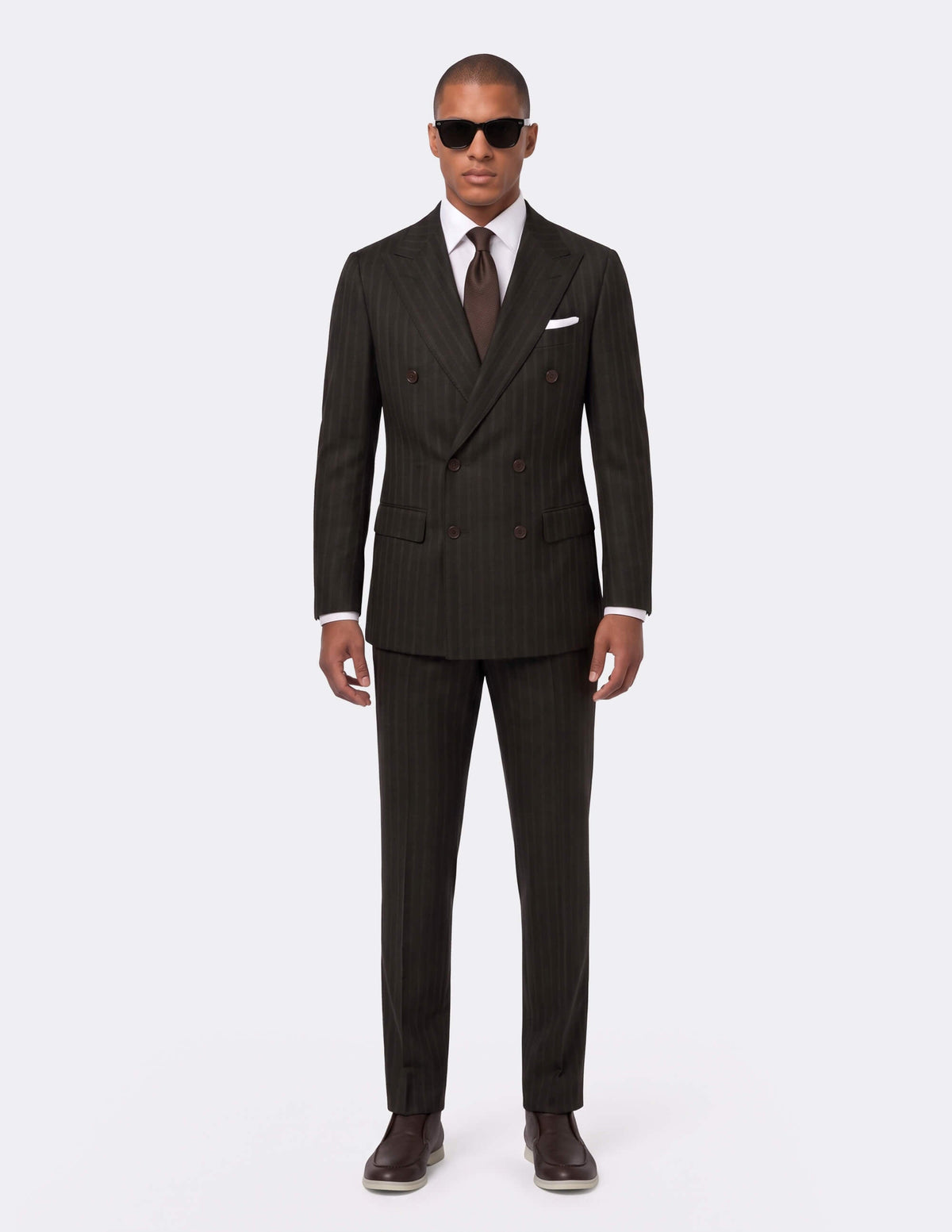 The Firenze Espresso Double-Breasted Suit - Samir Bachkami