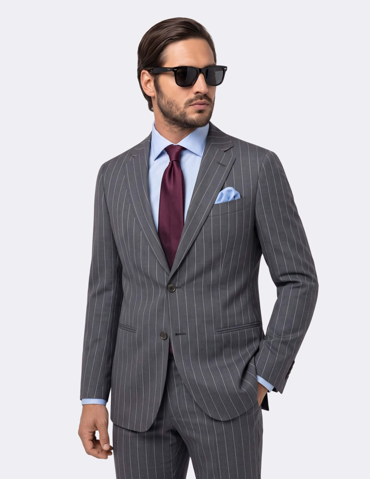 The Italian Charcoal Pinstripe Suit - Samir Bachkami
