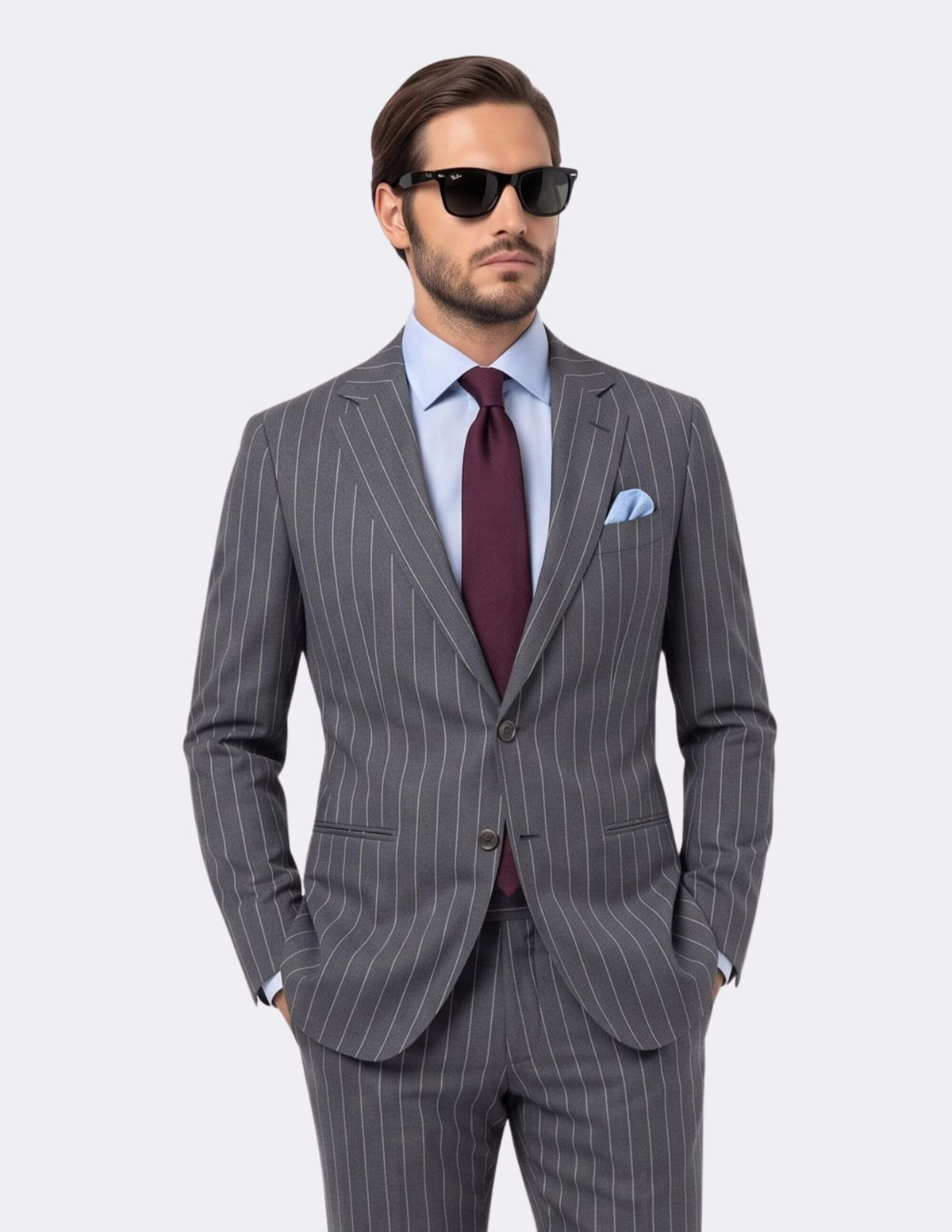 The Italian Charcoal Pinstripe Suit - Samir Bachkami