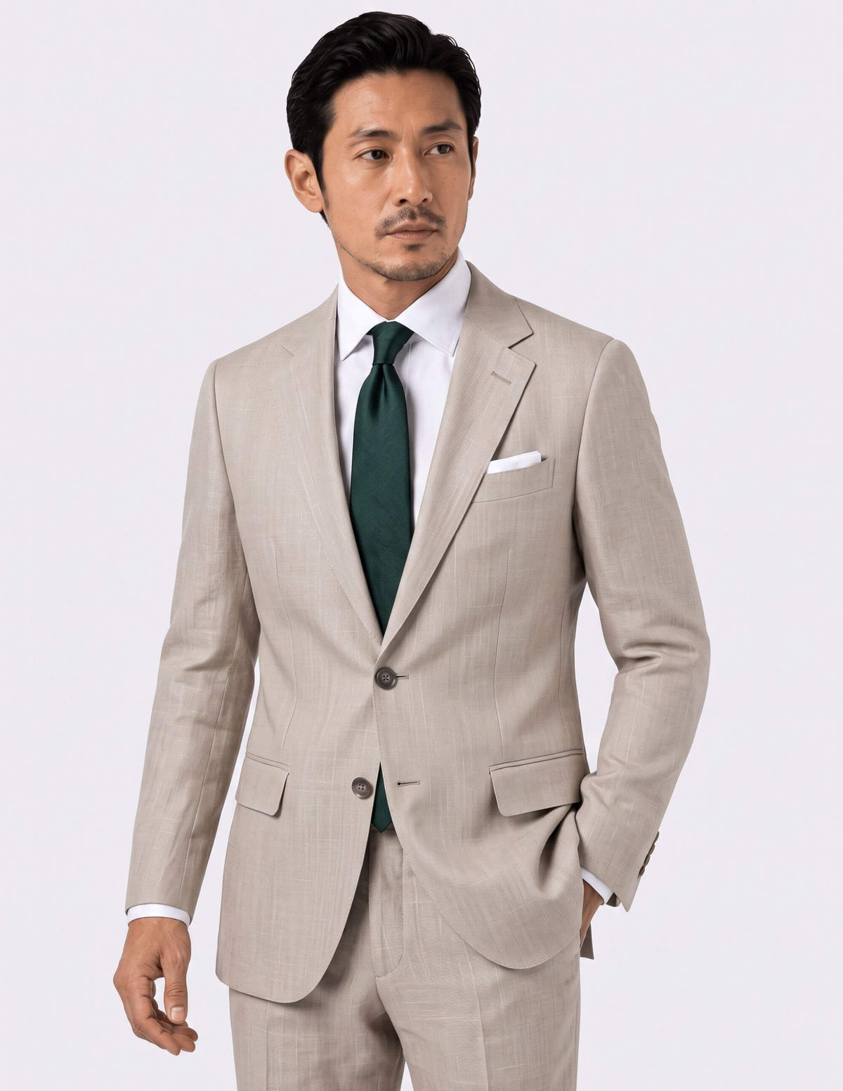 The Lecce Taupe Stripe Single-Breasted Suit - Samir Bachkami