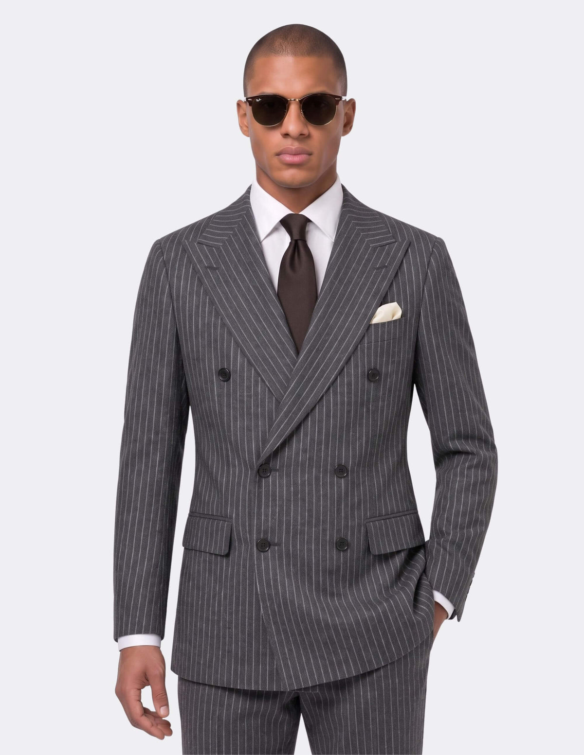 The Milan Charcoal Double-Breasted Suit - Samir Bachkami