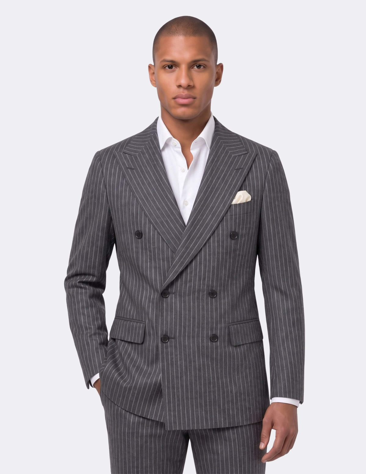 The Milan Charcoal Double-Breasted Suit - Samir Bachkami