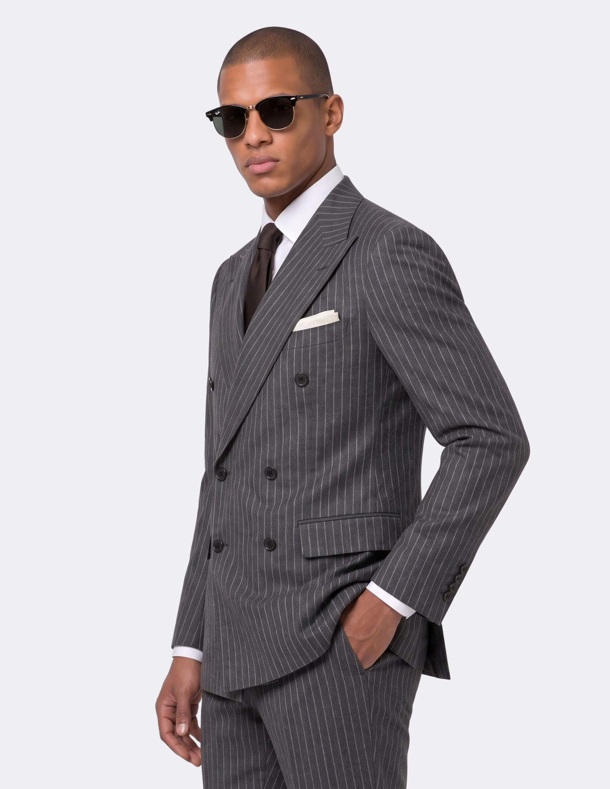The Milan Charcoal Double-Breasted Suit - Samir Bachkami