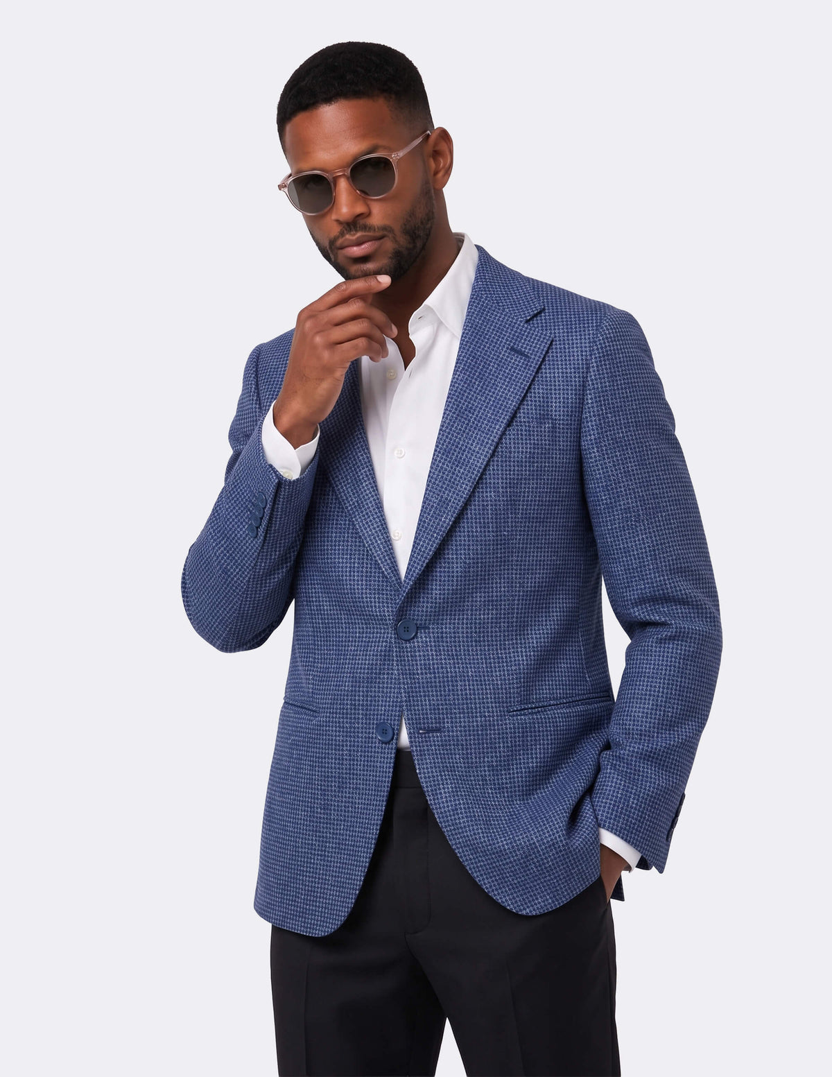 The Neravico Blue Single-Breasted Jacket - Samir Bachkami