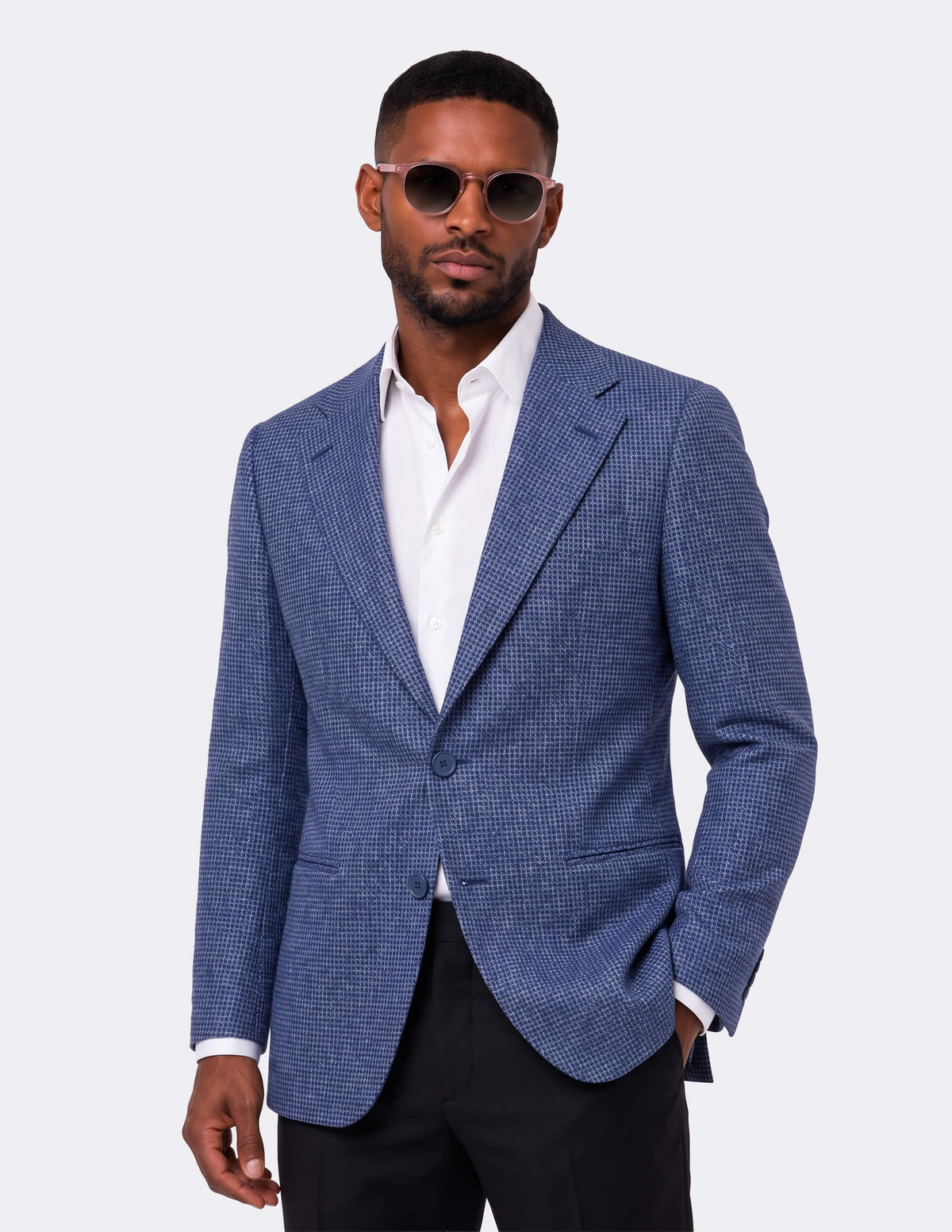 The Neravico Blue Single-Breasted Jacket - Samir Bachkami