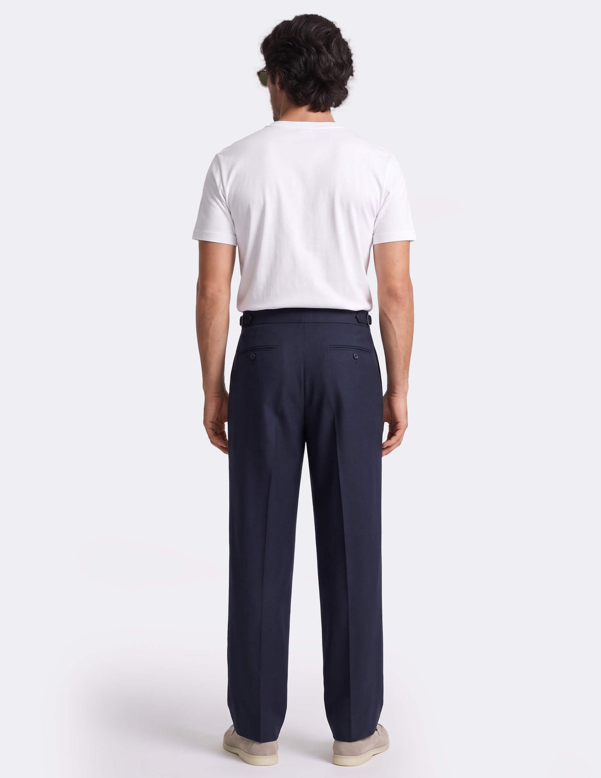 The Noresto Navy Wide-Leg Trousers - Samir Bachkami
