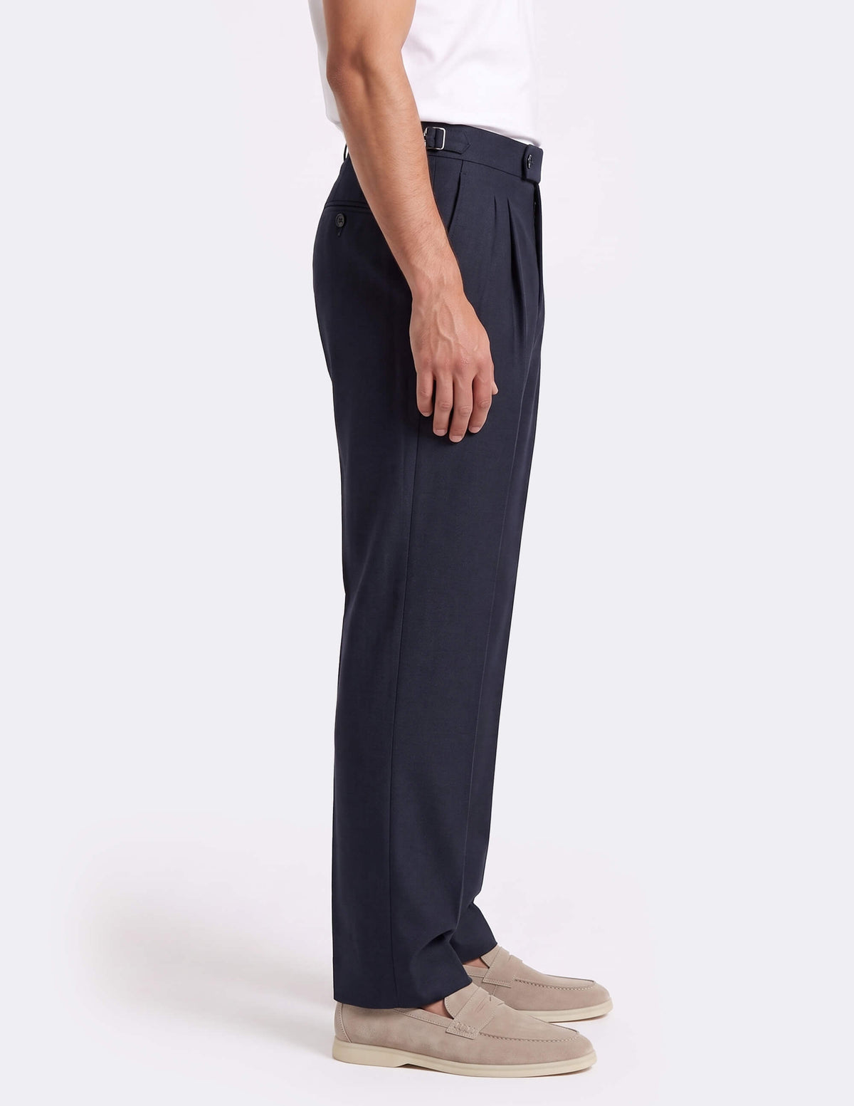 The Noresto Navy Wide-Leg Trousers - Samir Bachkami