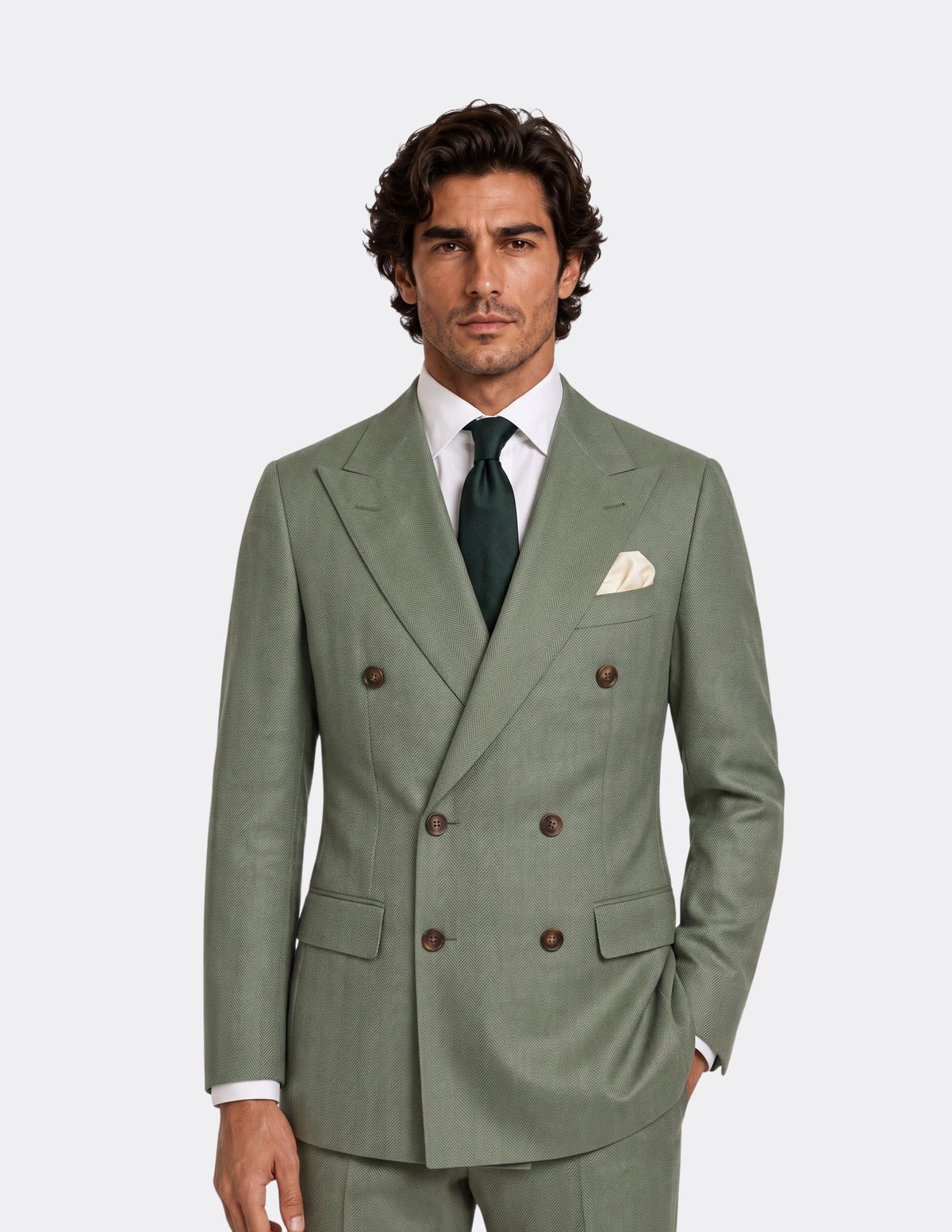 The Olivaro Sage Double-Breasted Jacket - Samir Bachkami