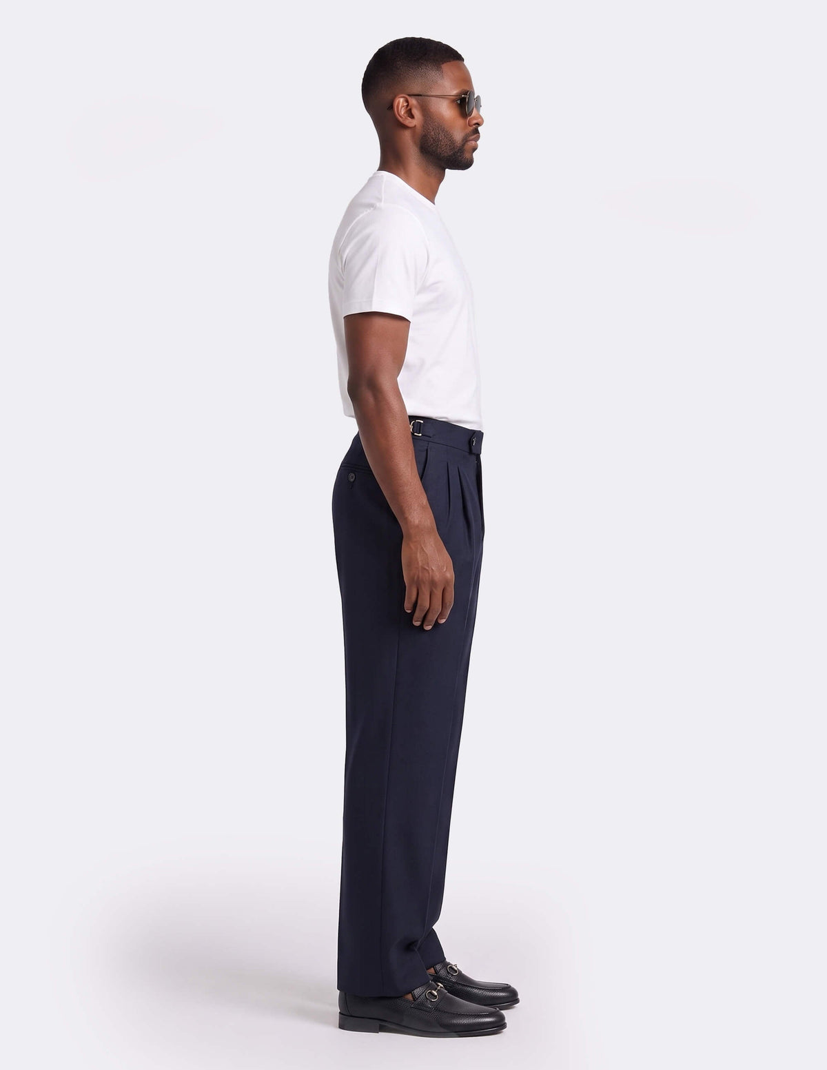 The Ombrello Navy Wide-Leg Trousers - Samir Bachkami