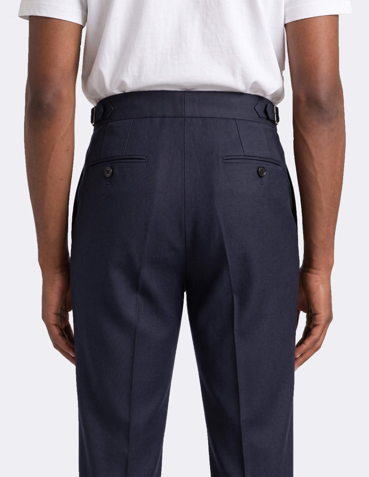 The Ombrello Navy Wide-Leg Trousers - Samir Bachkami