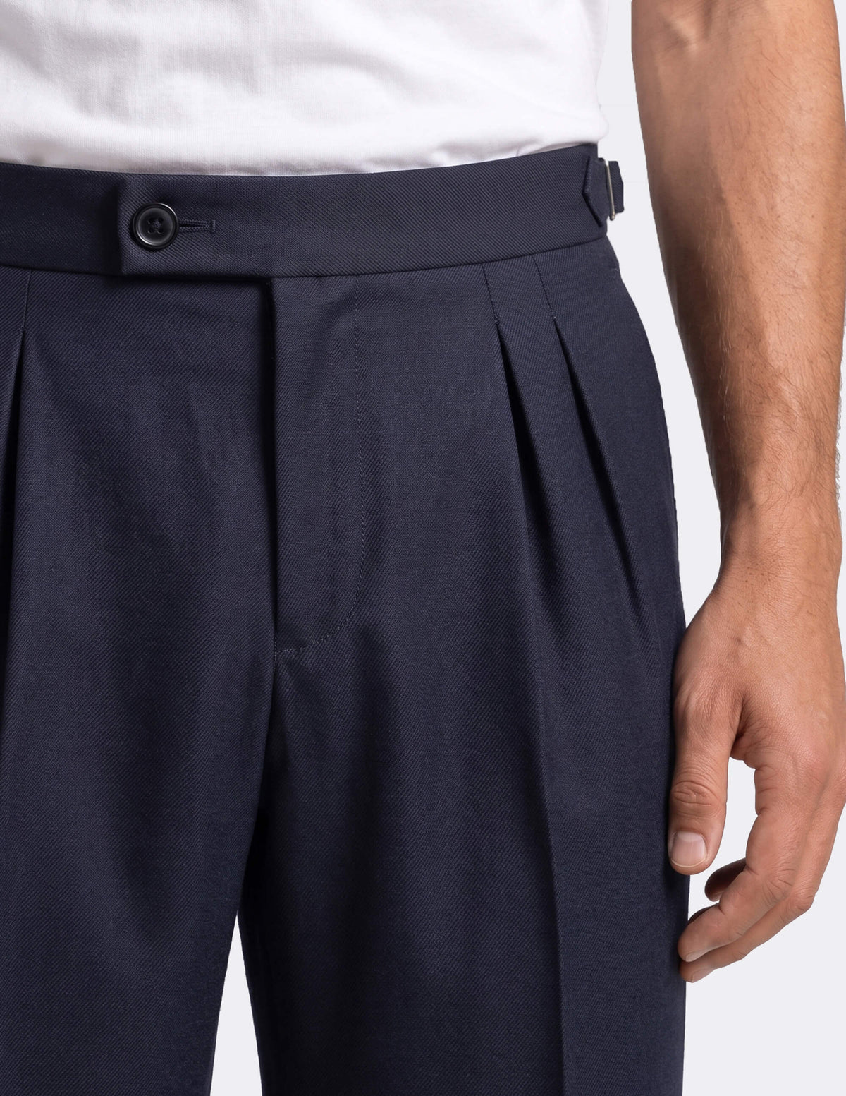 The Ombrello Navy Wide-Leg Trousers - Samir Bachkami