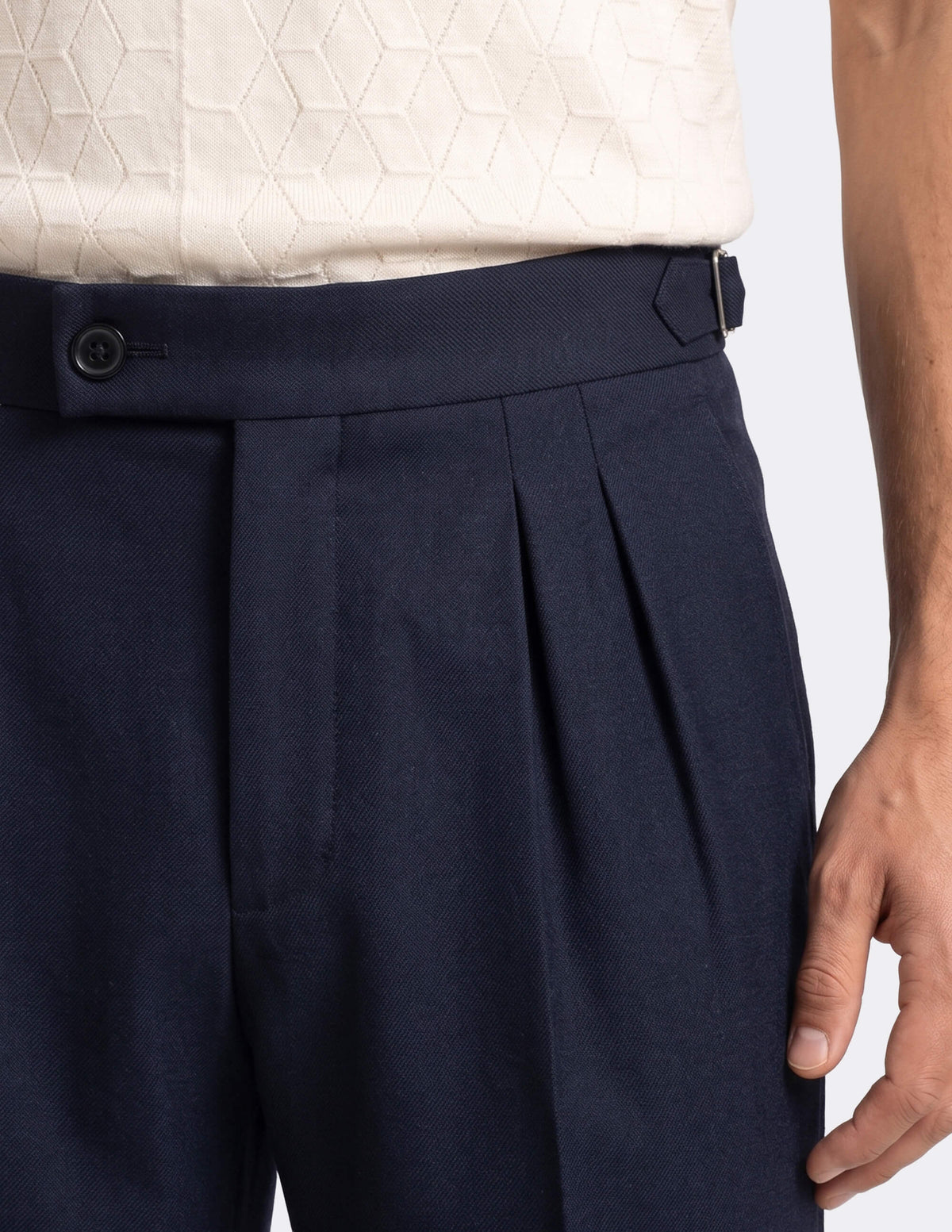 The Orsello Navy Wide-Leg Trousers - Samir Bachkami