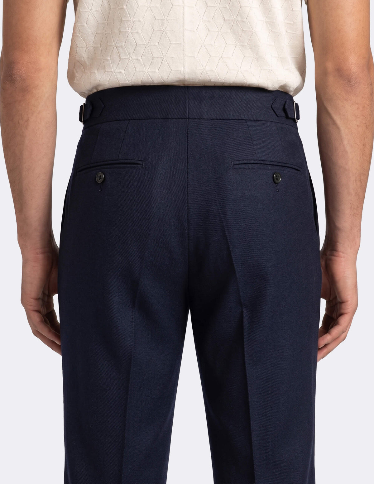 The Orsello Navy Wide-Leg Trousers - Samir Bachkami