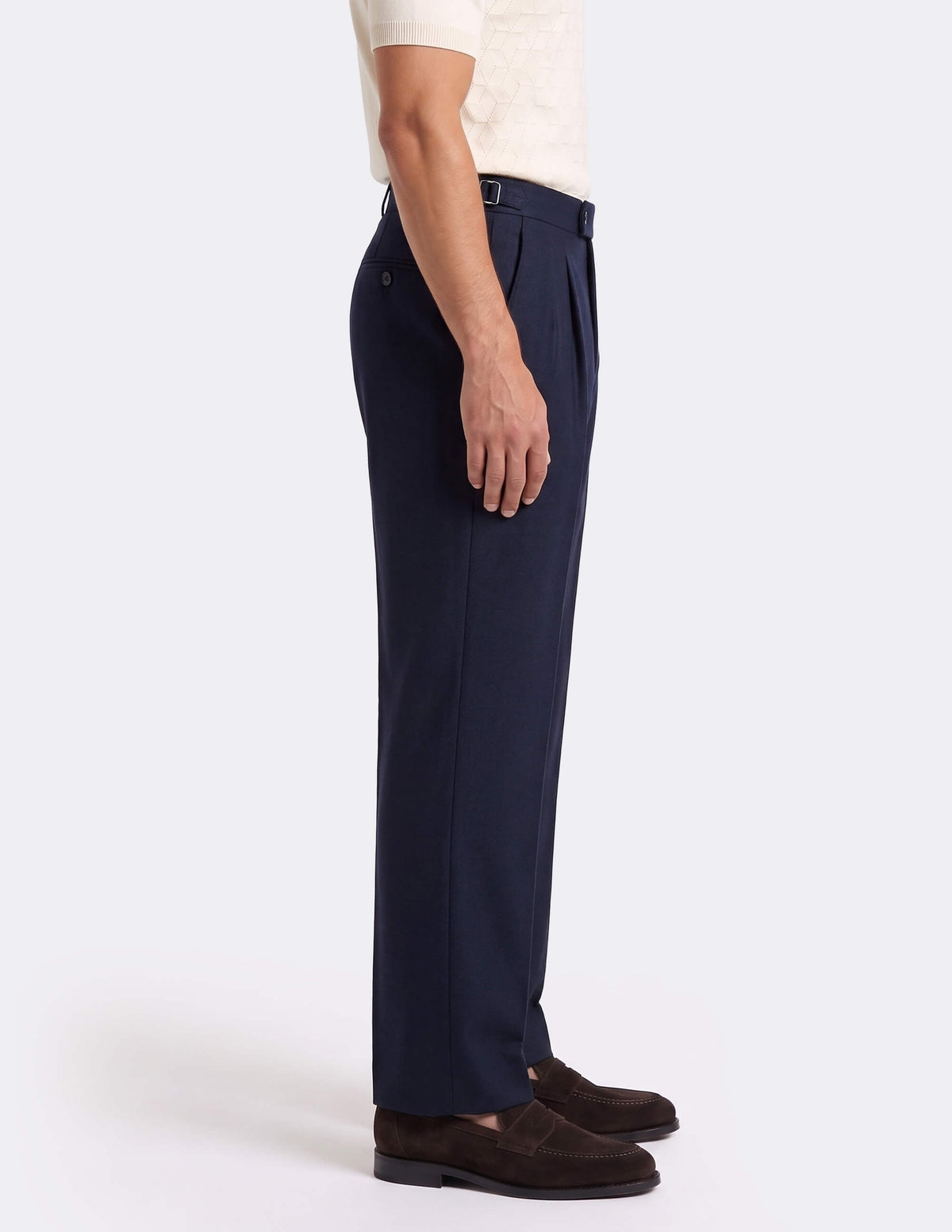 The Orsello Navy Wide-Leg Trousers - Samir Bachkami