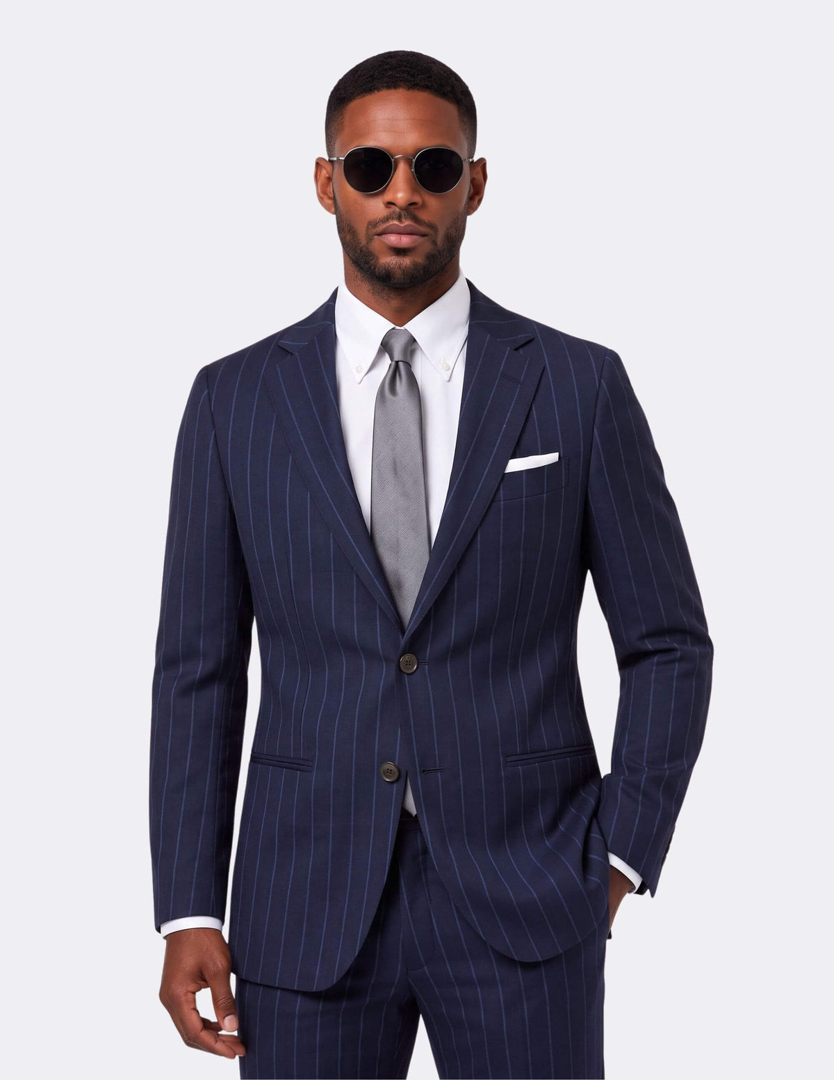 The Palermo Navy Pinstripe Suit - Samir Bachkami