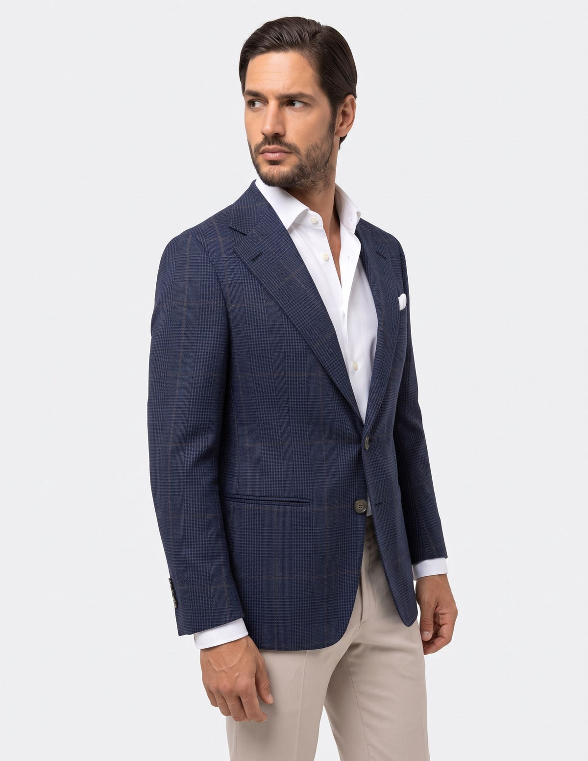 The Portofino Navy Check Jacket - Samir Bachkami