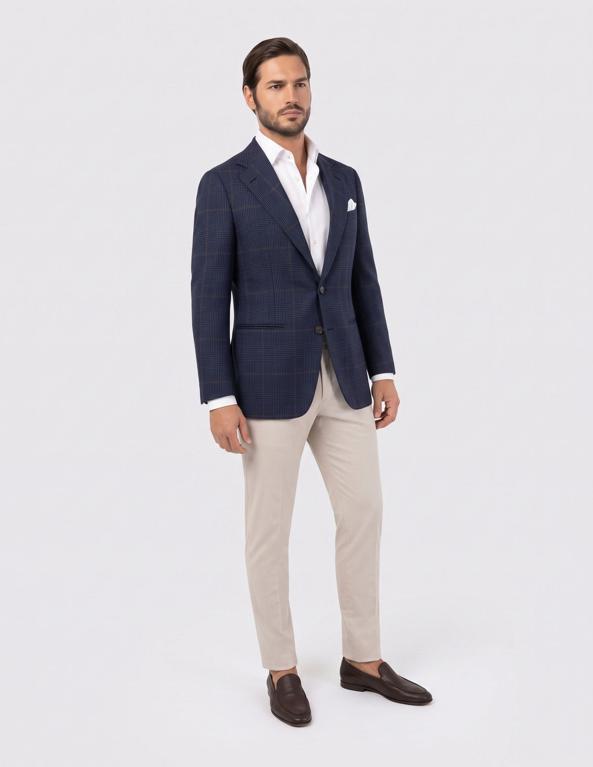 The Portofino Navy Check Jacket - Samir Bachkami
