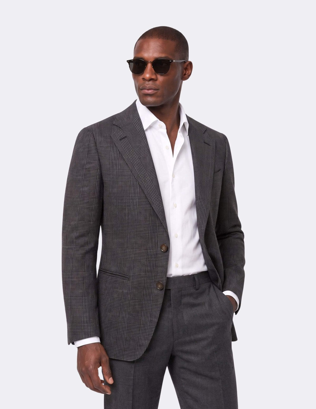 The Regent Charcoal Check Jacket - Samir Bachkami
