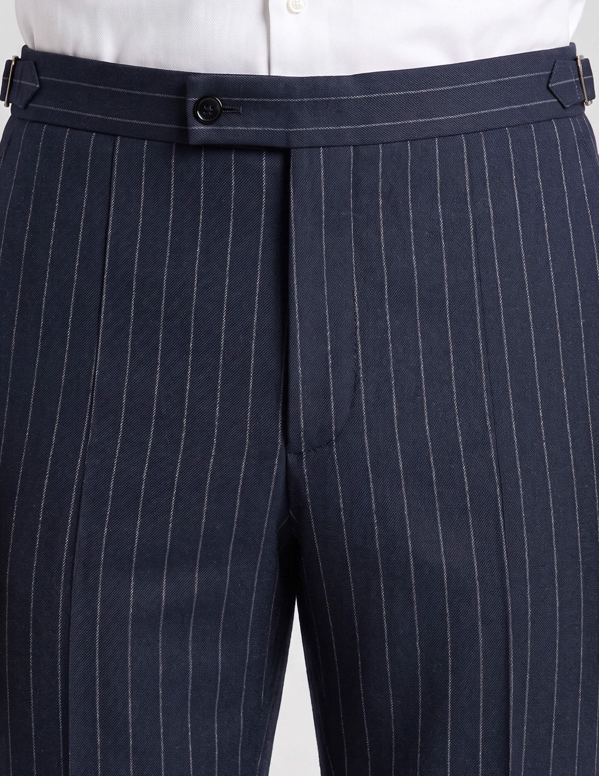 The Renvaro Navy Pinstripe Trousers - Samir Bachkami