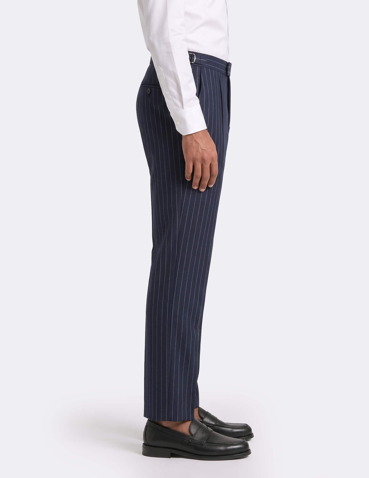 The Renvaro Navy Pinstripe Trousers - Samir Bachkami