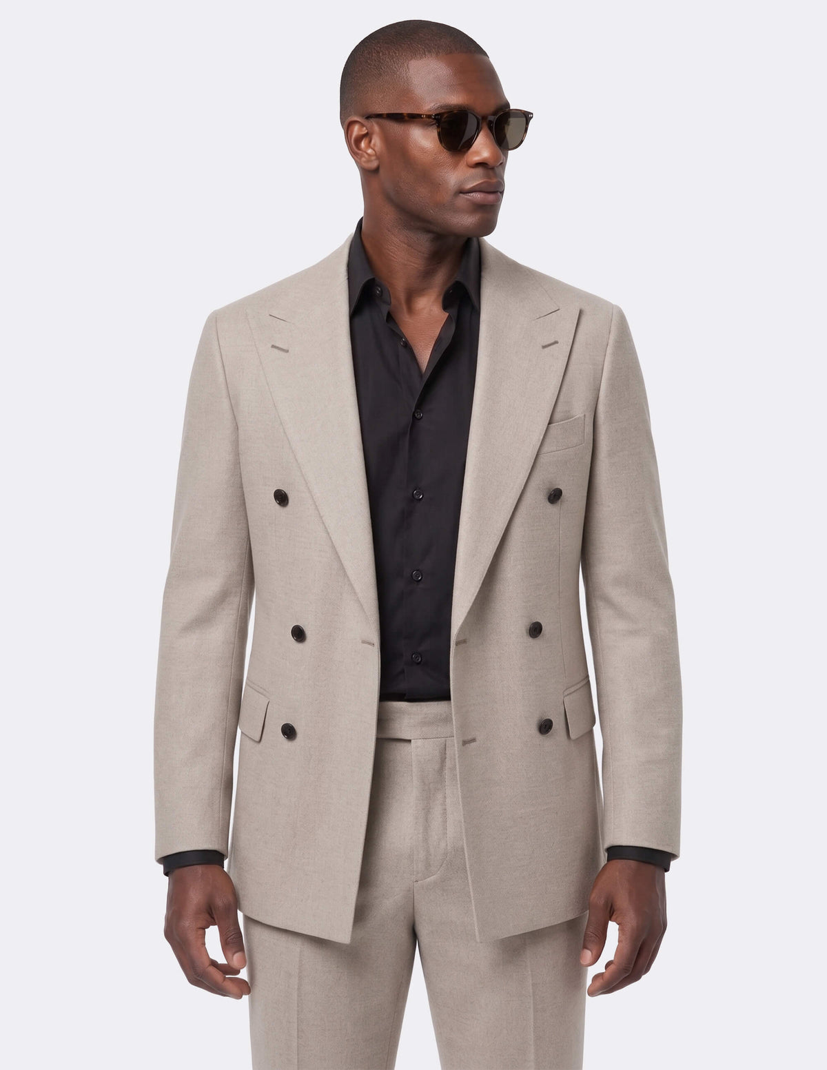 The Savoy Beige Double-Breasted Suit - Samir Bachkami
