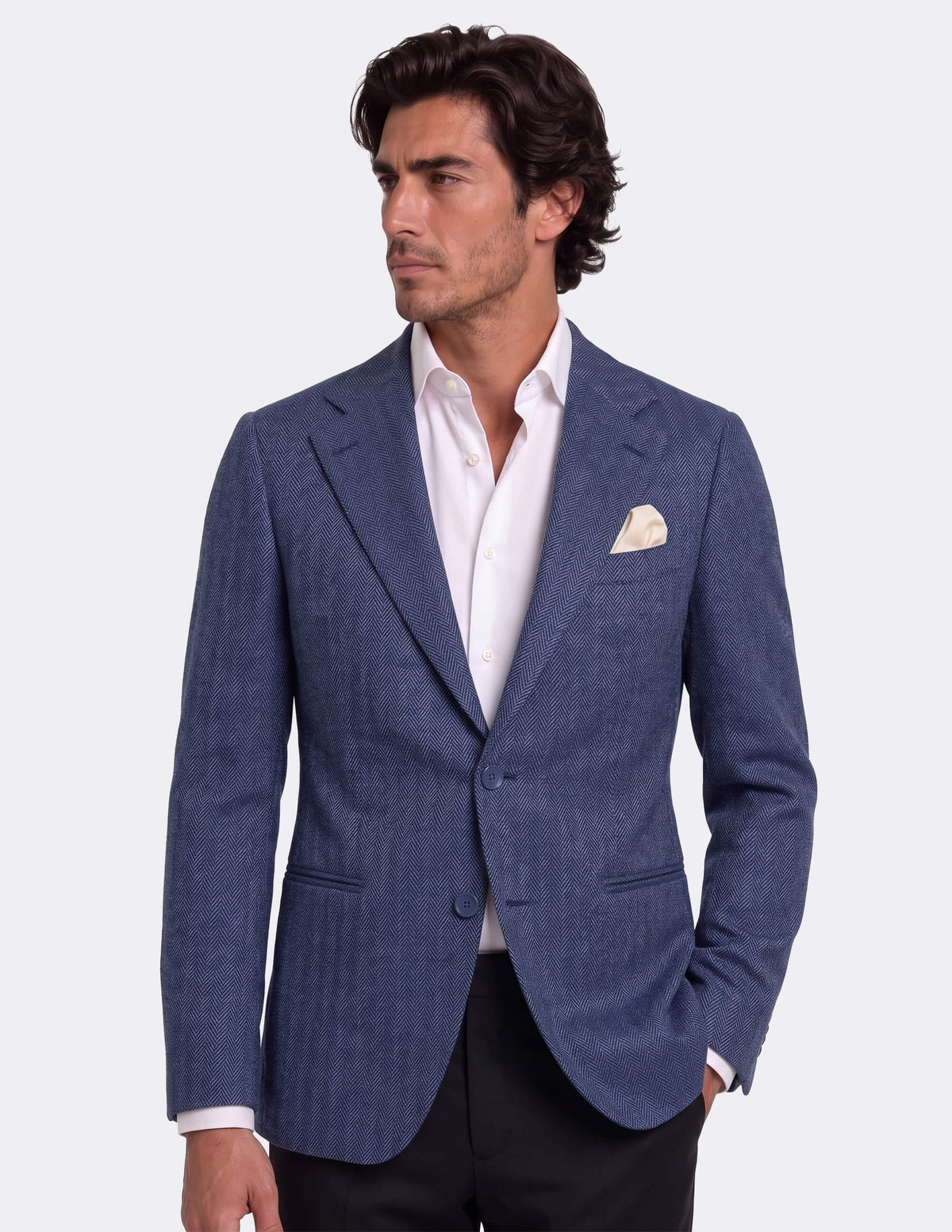 The Sovrino Blue Single-Breasted Jacket - Samir Bachkami