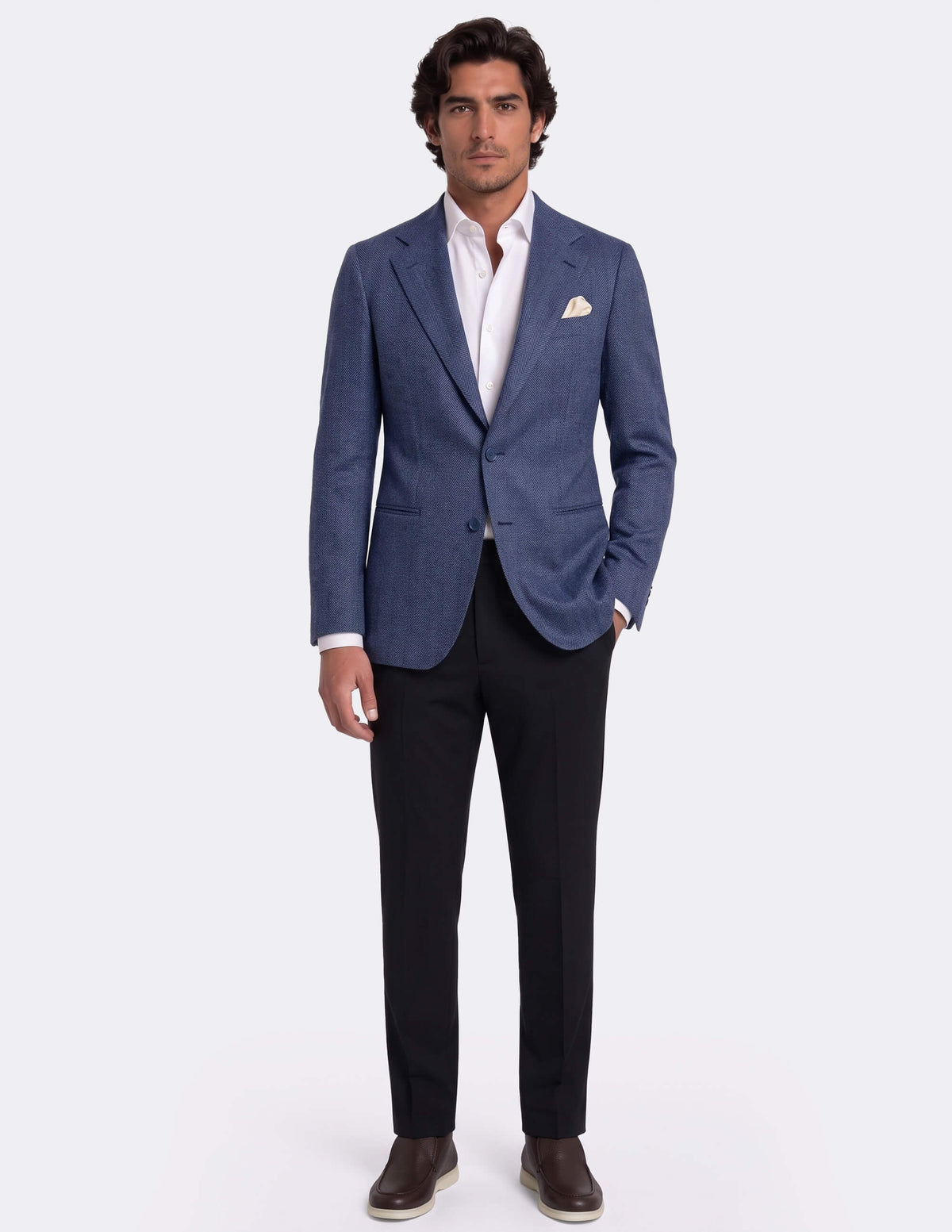 The Sovrino Blue Single-Breasted Jacket - Samir Bachkami