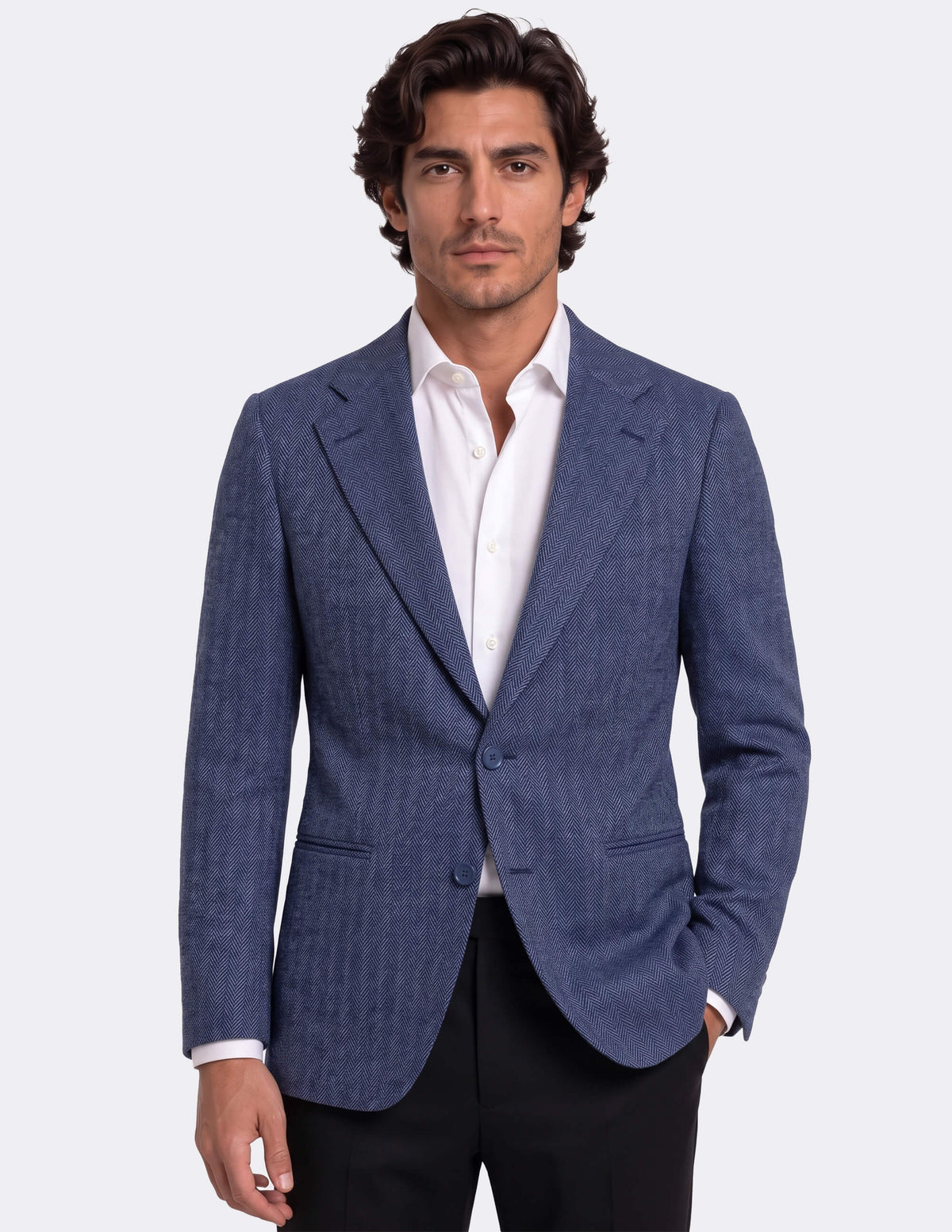 The Sovrino Blue Single-Breasted Jacket - Samir Bachkami